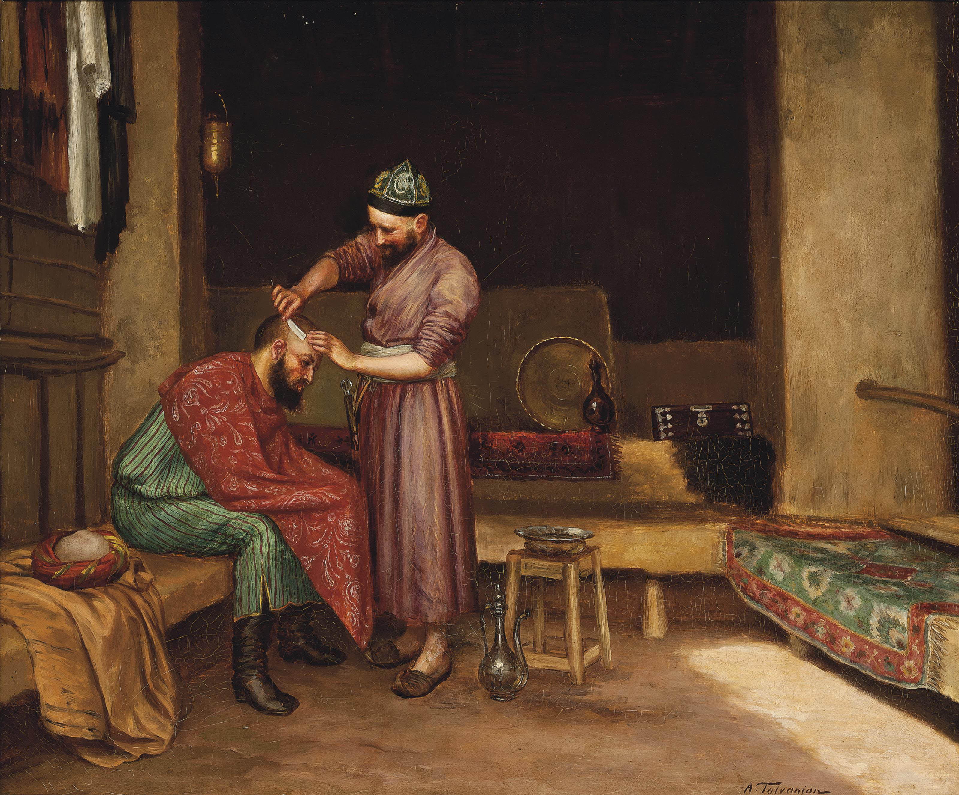 Arshag Tolvanian (Armenian, 18801969) , An Ottoman barber Christie's