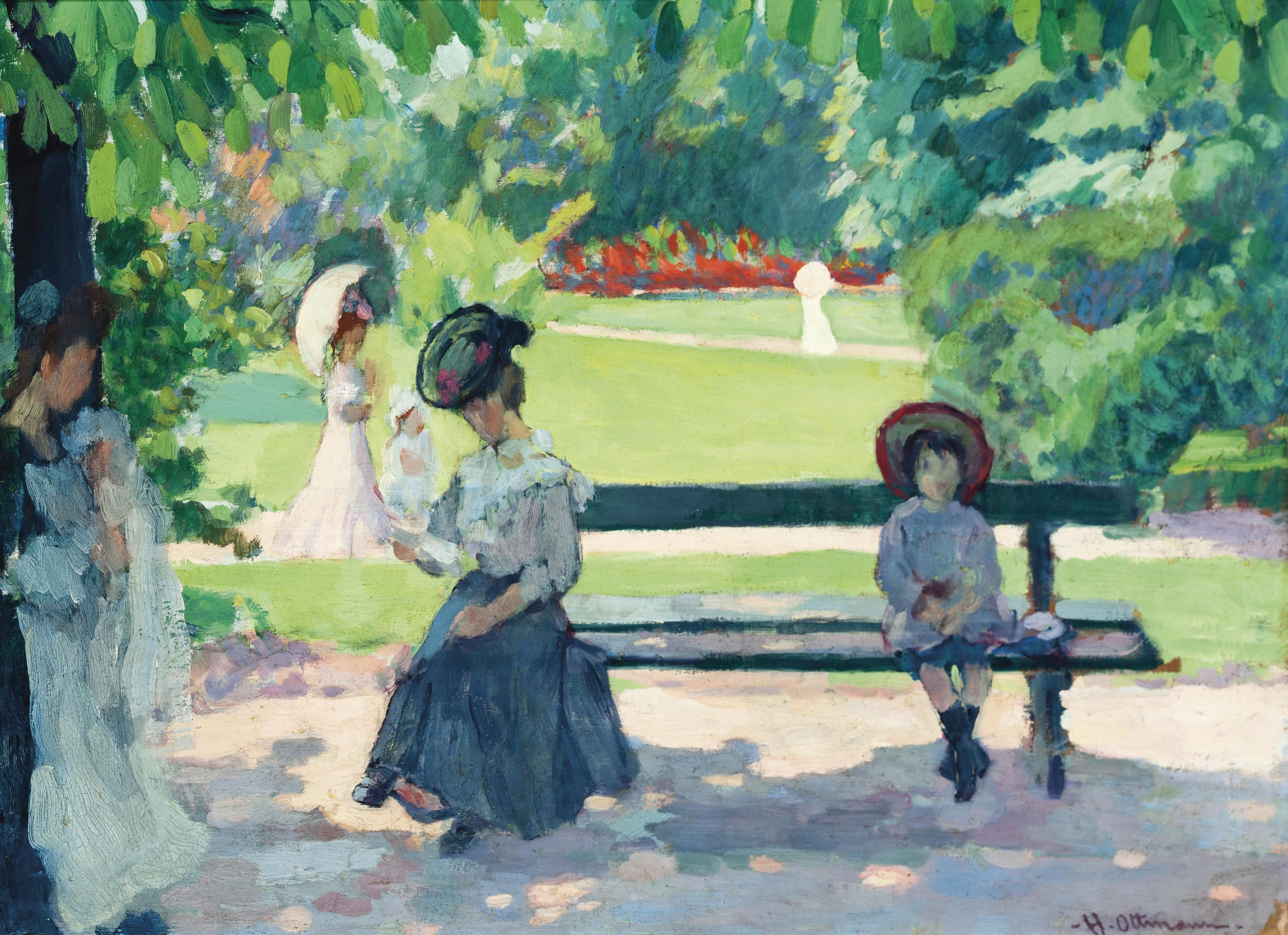 Henri Ottmann 1877 1927 La Lecture Jardin Du Luxembourg 20th Century Paintings Christie S