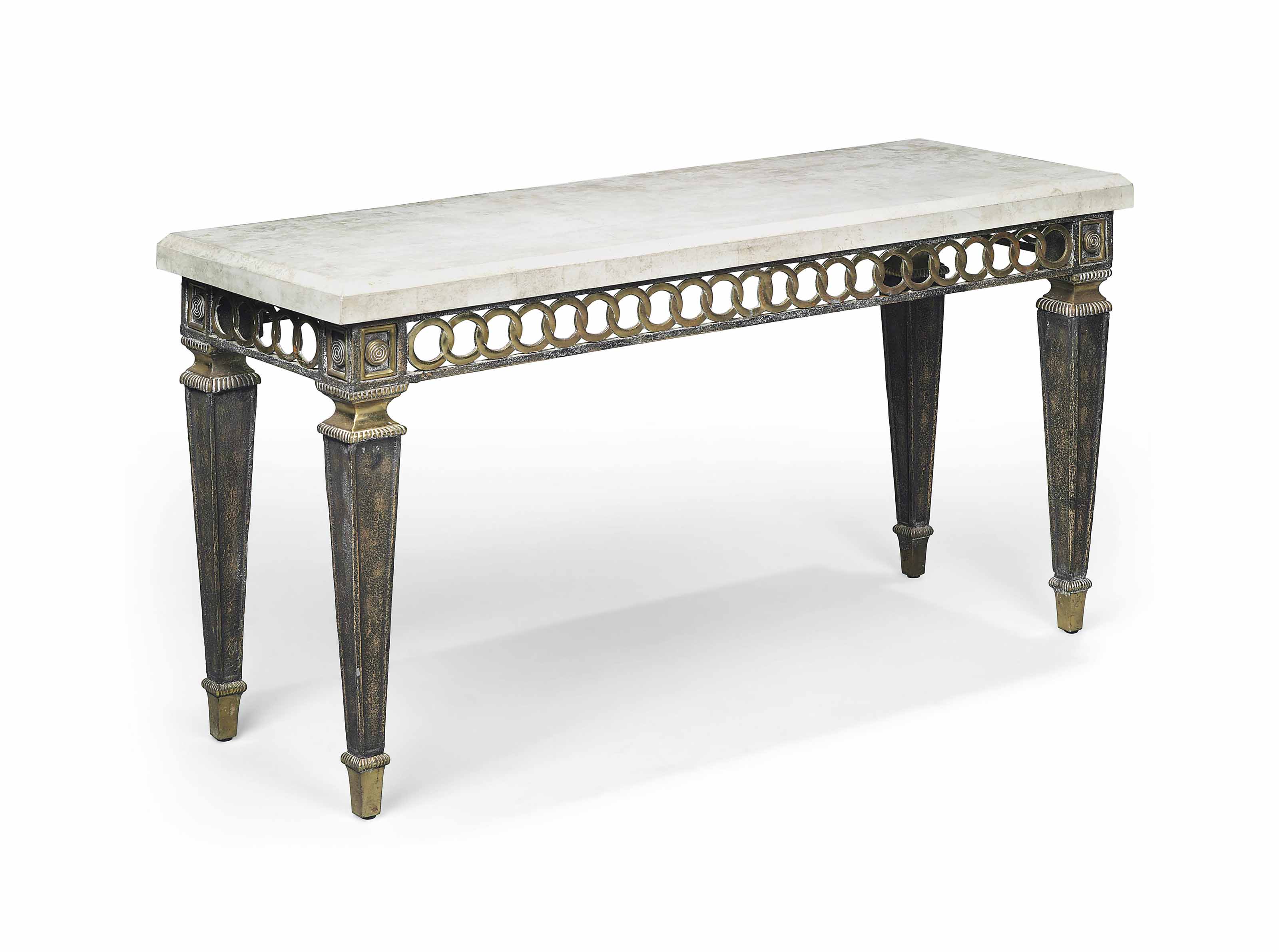 A FRENCH BRONZED AND BRASS CONSOLE TABLE , LATE 20TH CENTURY Christie's