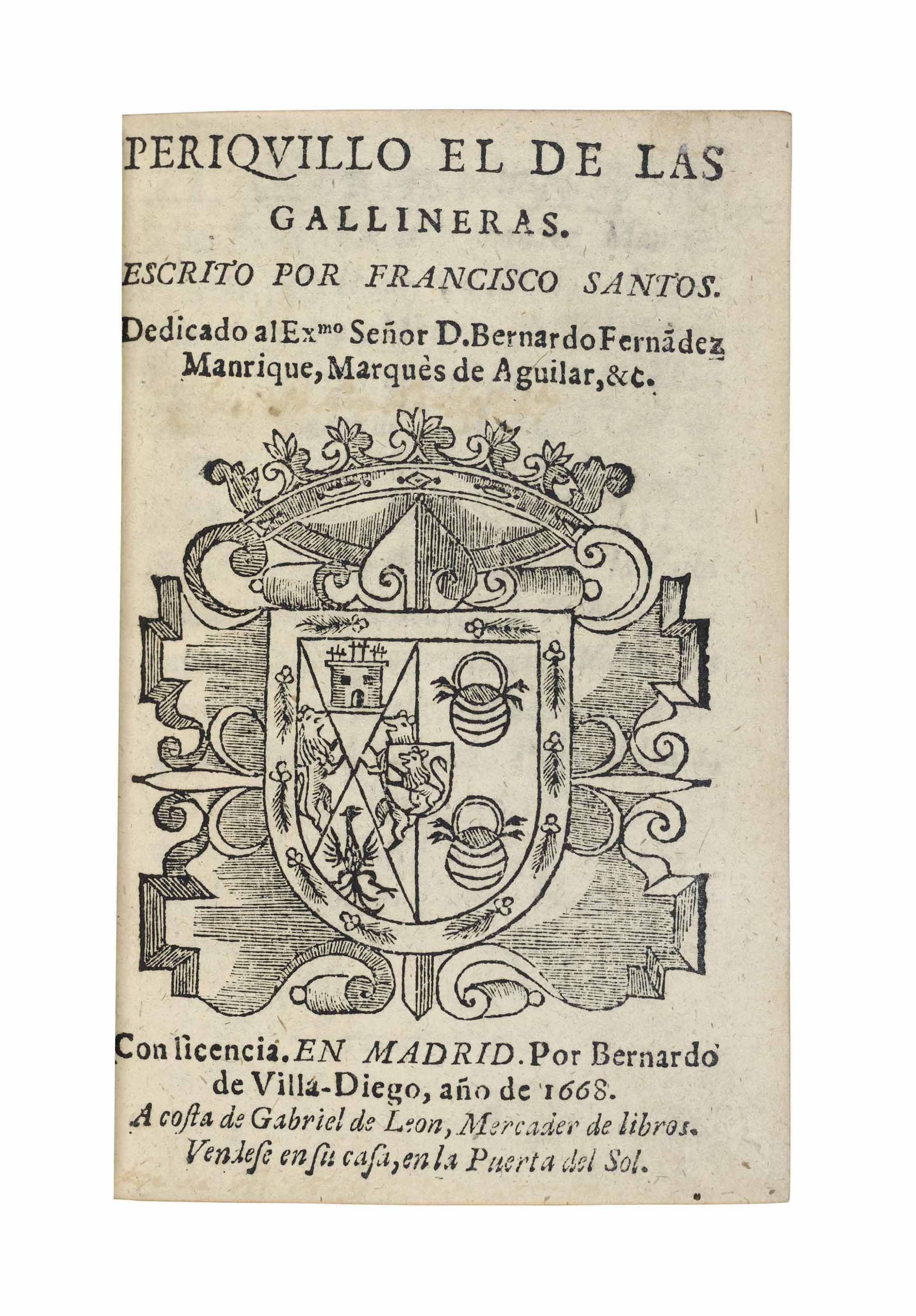 SANTOS, Francisco (16311700). Periquillo el de las