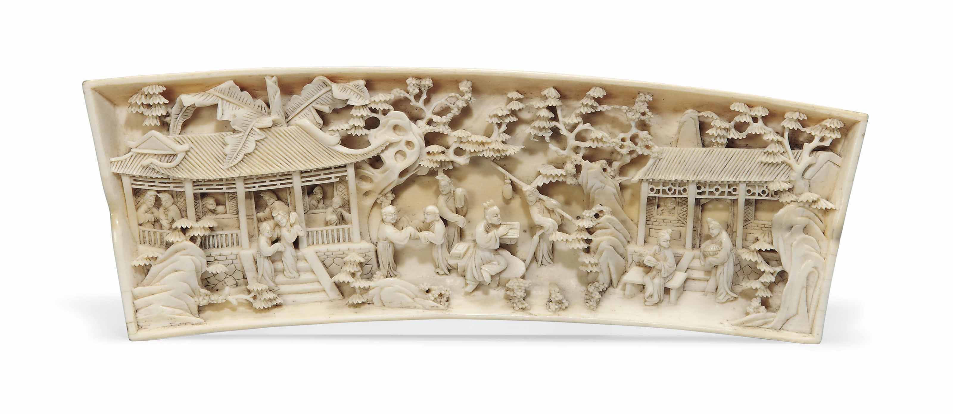 A CHINESE CARVED IVORY PANEL , 19TH CENTURY Christie's