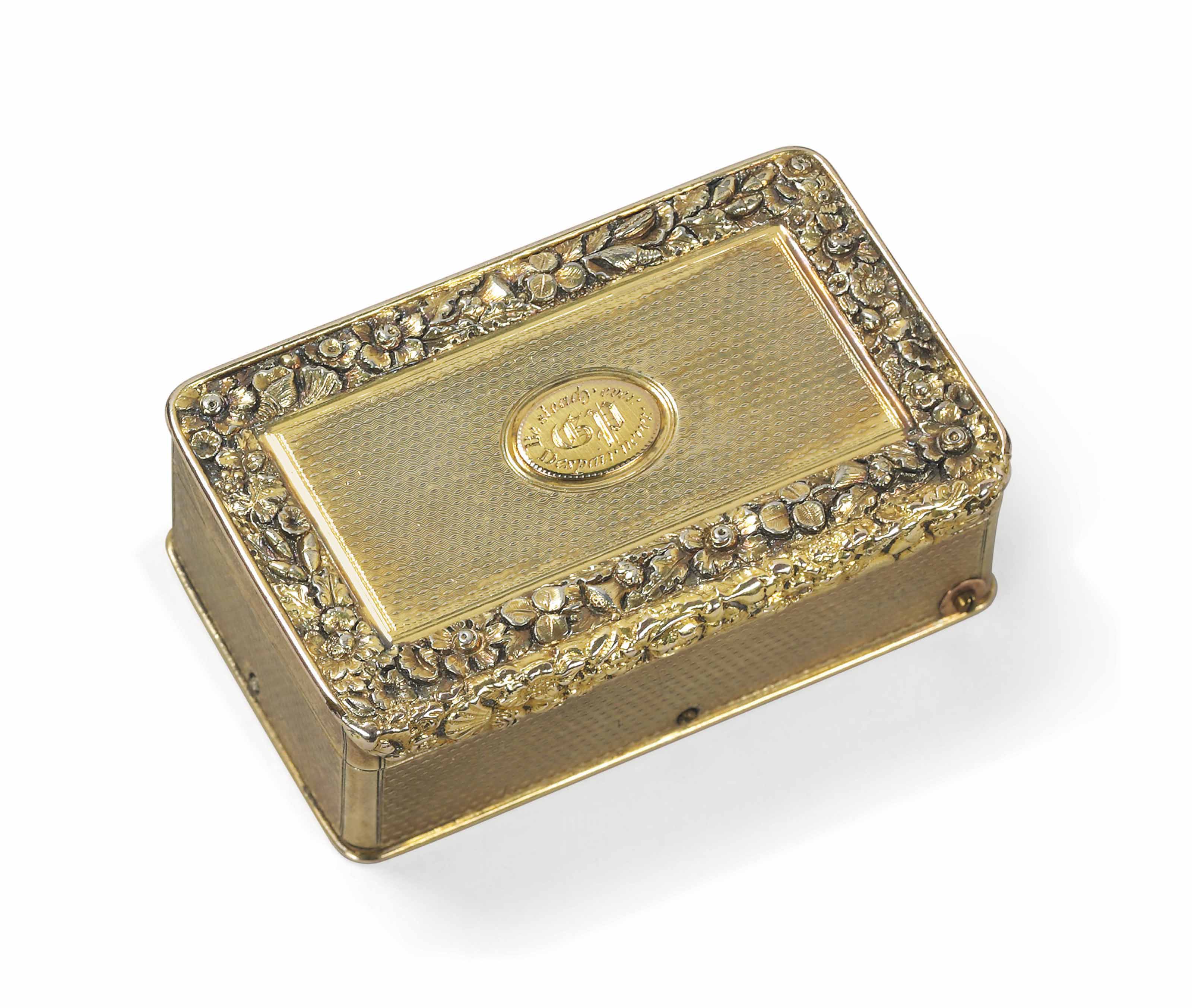 A III SILVERGILT MUSICAL BOX , MAKER'S MARK PARTLY RUBBED, W