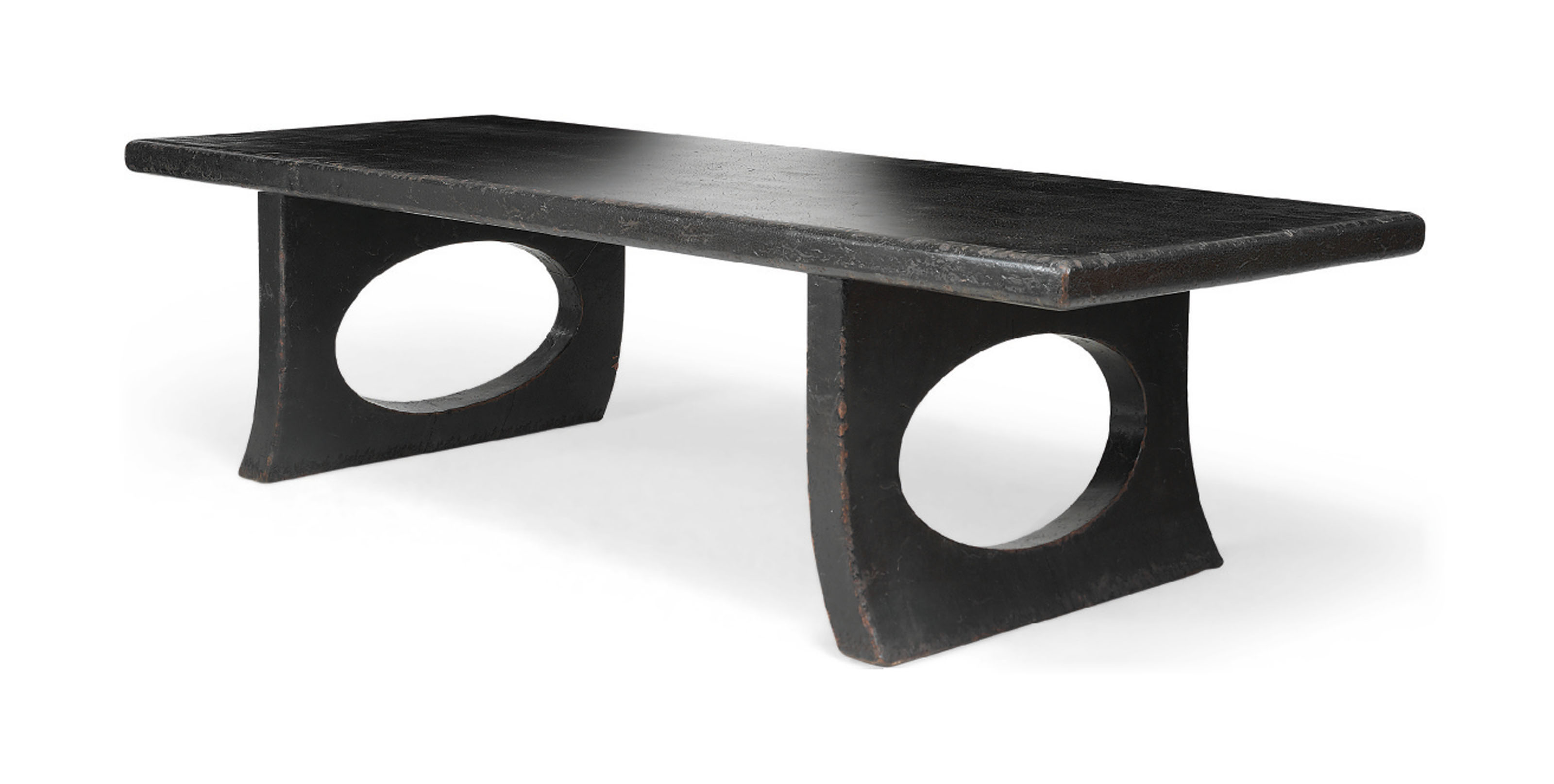 A CHINESE BLACK CRACKLE LACQUER DINING TABLE , MODERN ...