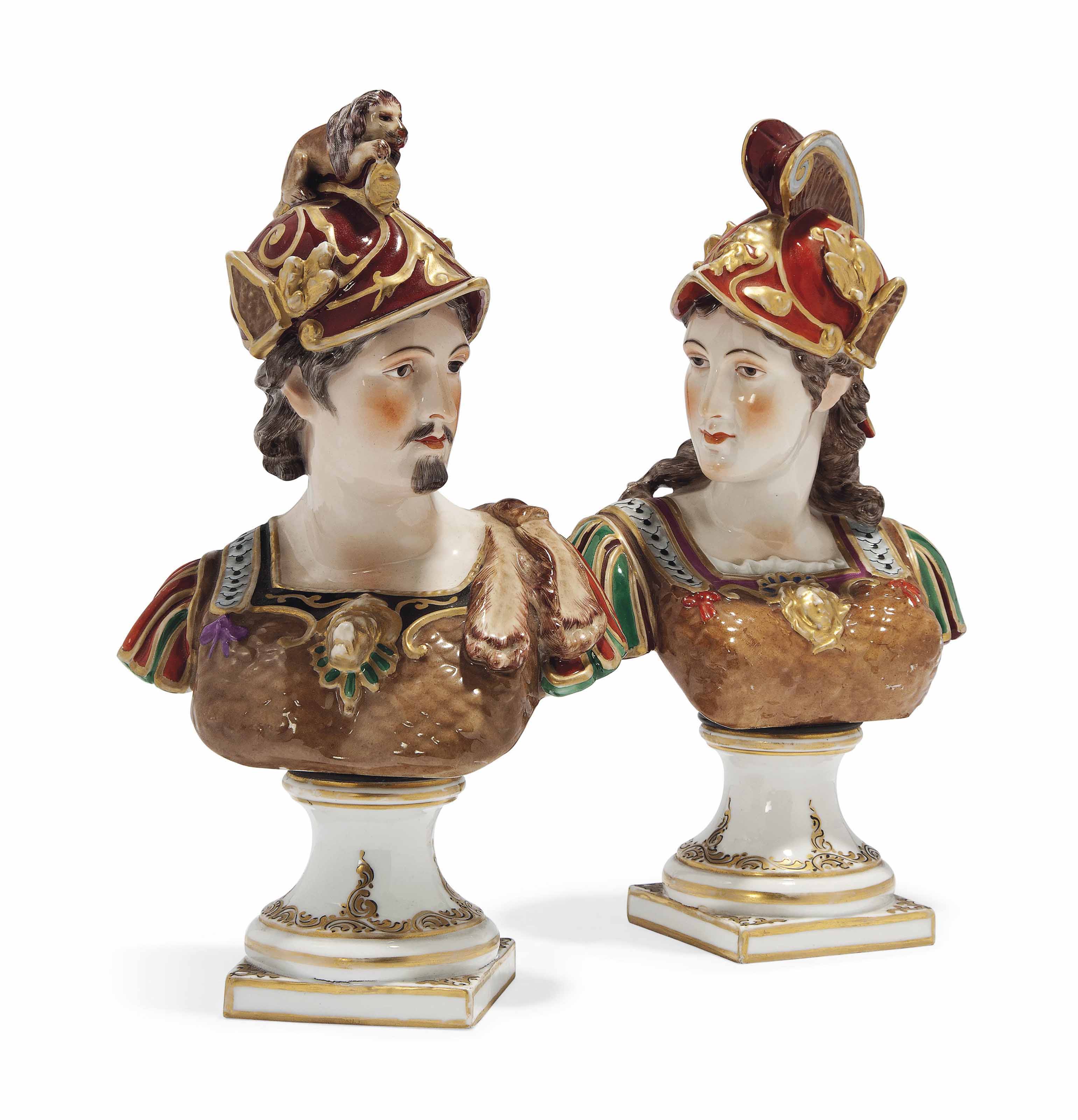 A PAIR OF GERMAN PORCELAIN BUSTS , LATE 19TH CENTURY Christie's