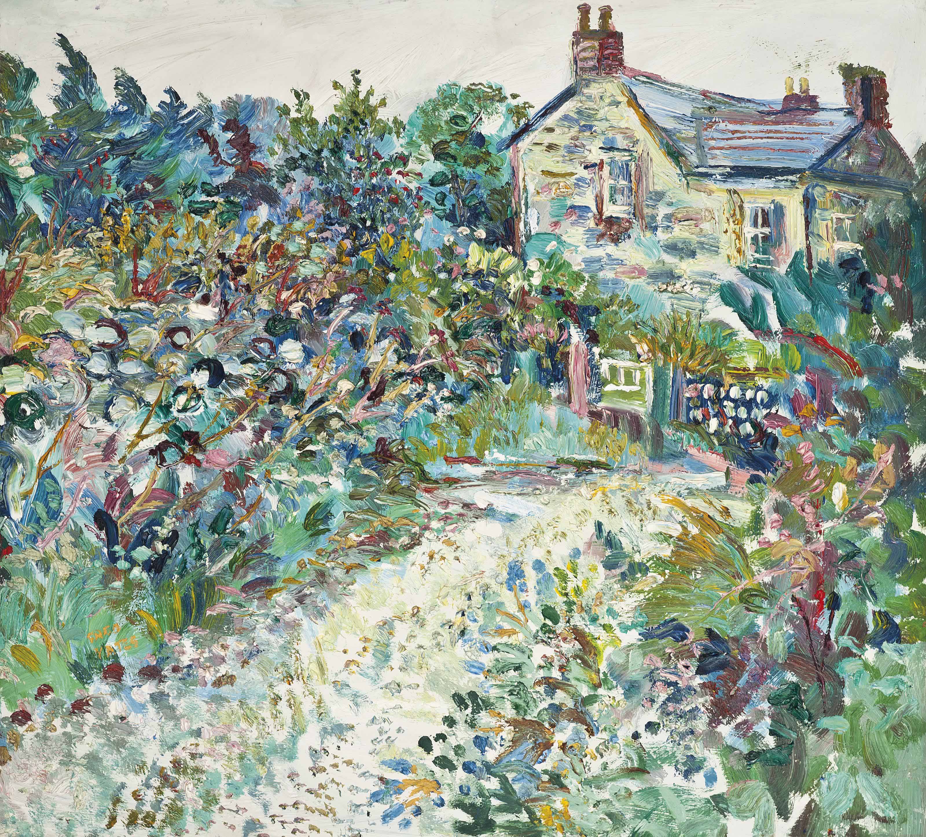 Fred Yates (19222008) , Cornwall cottage garden Christie's
