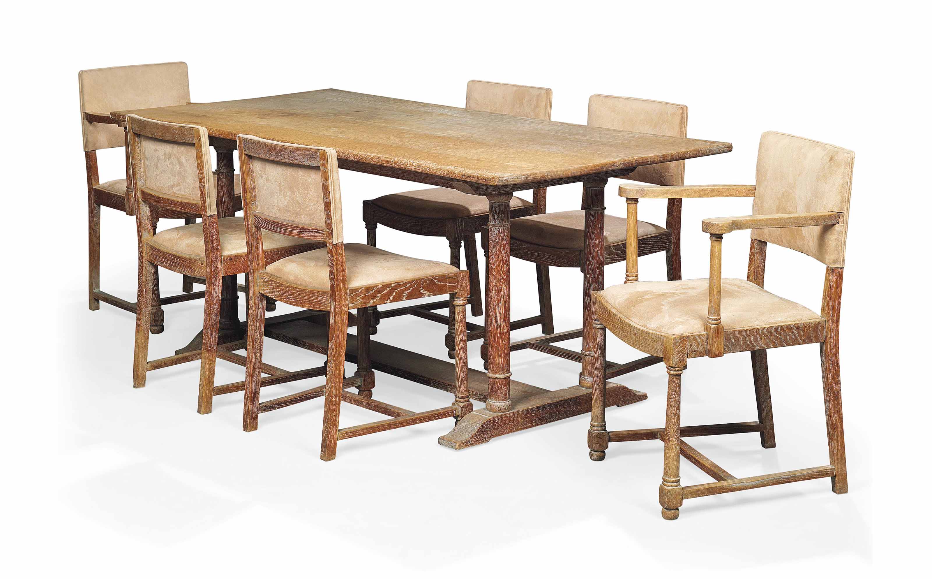 A Heal S Limed Oak Dining Table And Chairs Circa 1930s Christie S