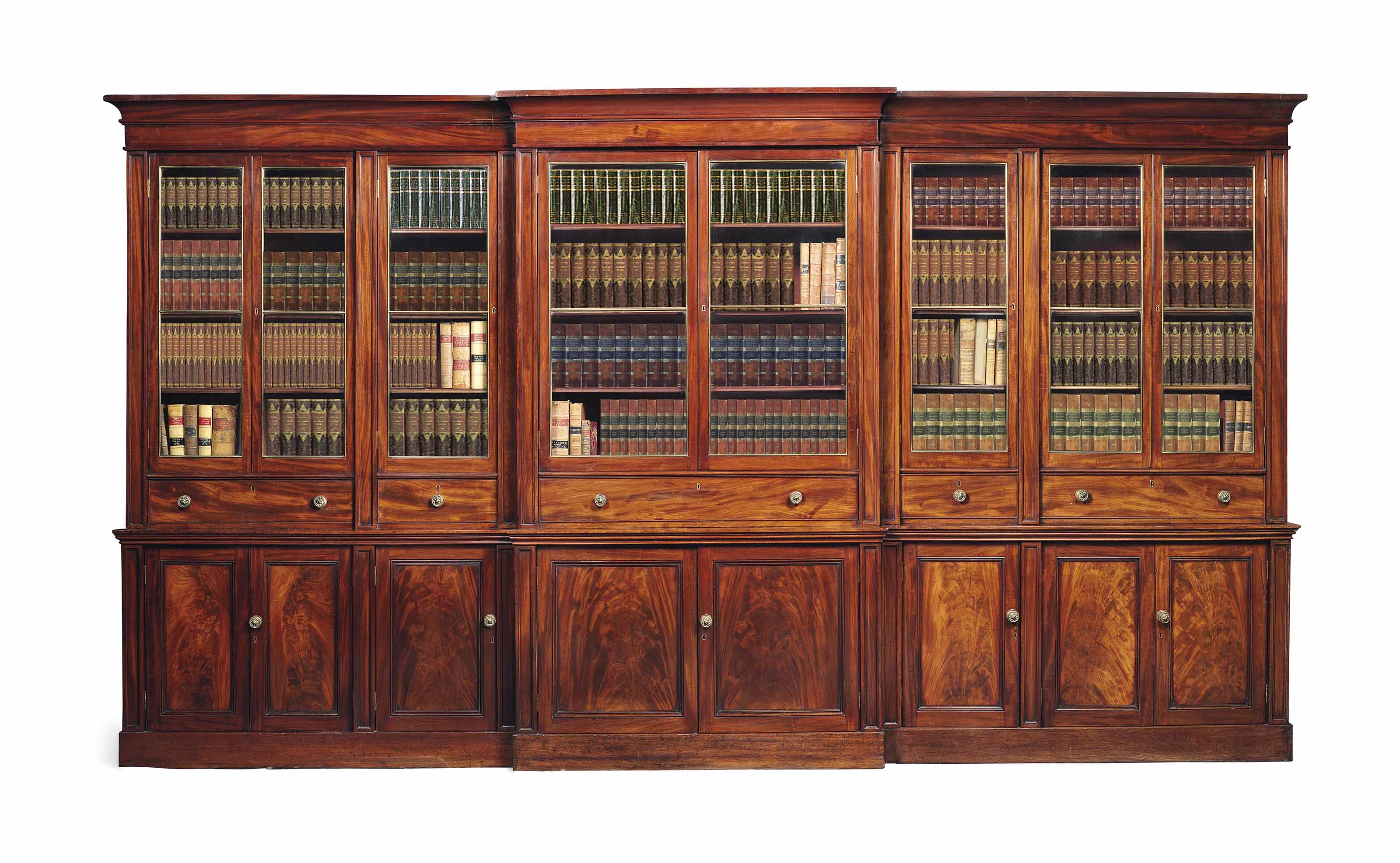 A WILLIAM IV MAHOGANY LIBRARY BOOKCASE , EARLY 19TH CENTURY, ALTERED