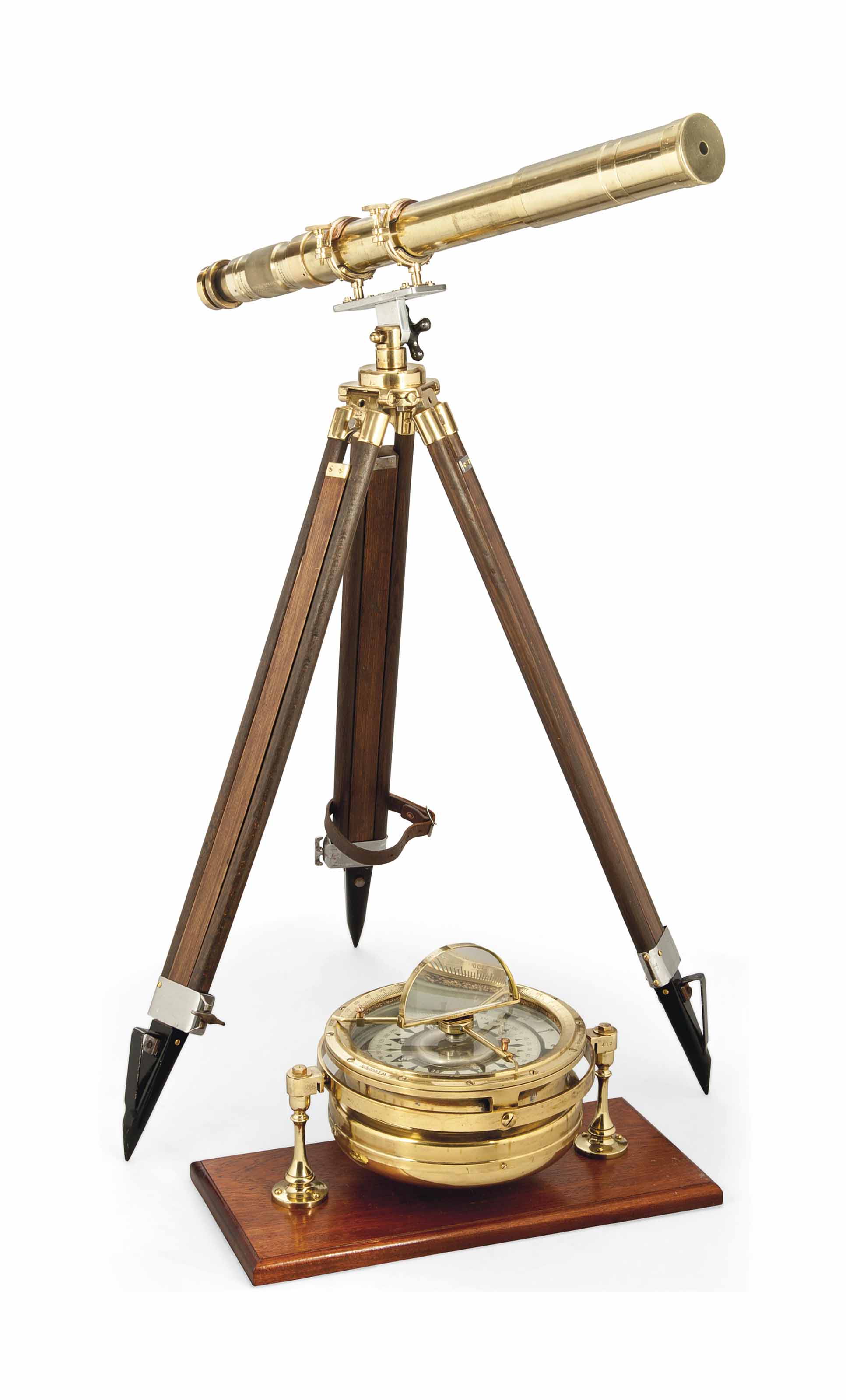 A BRASS SIGHTING TELESCOPE ON STAND , BY ROSS OF LONDON, CIRCA 1940S, PROBABLY FOR THE MILITARY | Christies A BRASS SIGHTING... 