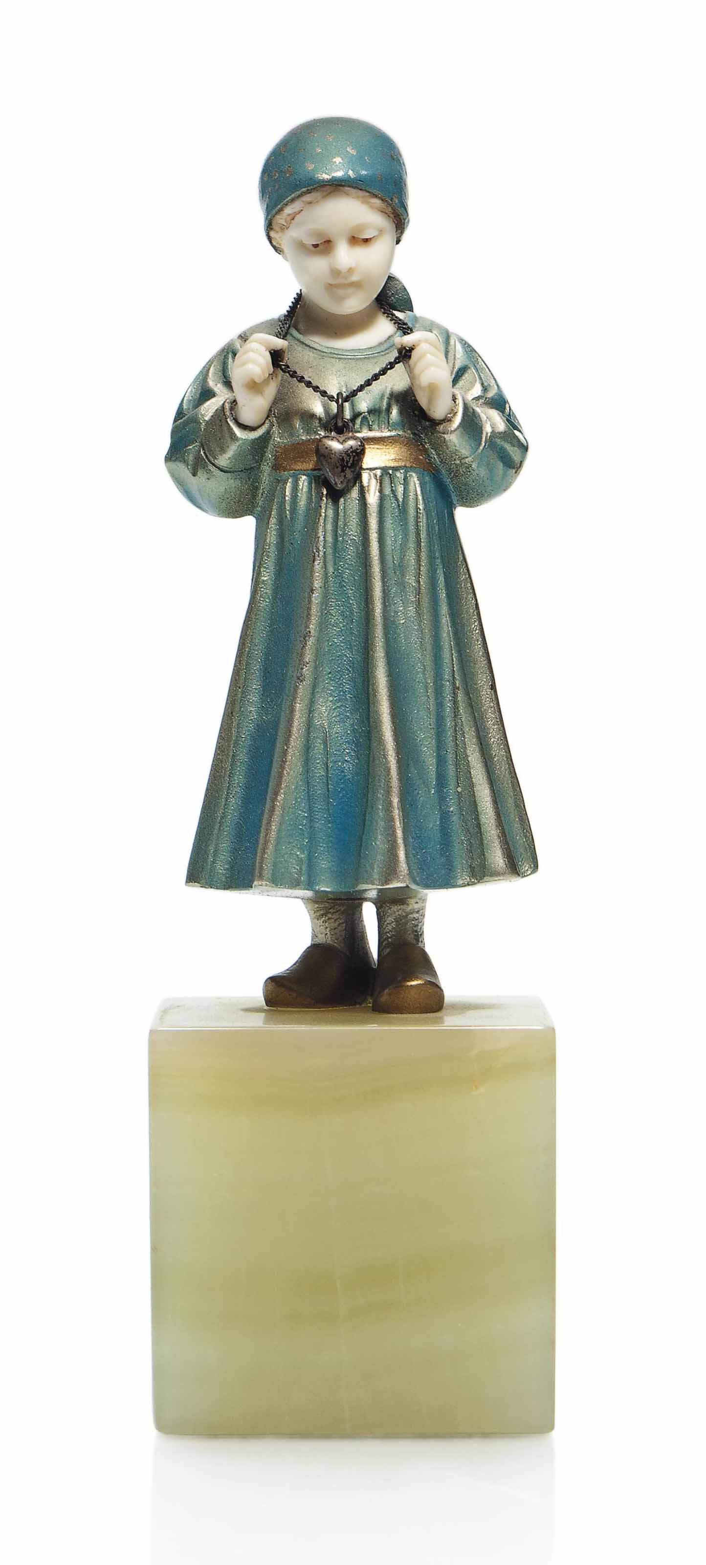 FIRST KISS', AN IVORY FIGURE ATTRIBUTED TO FERDINAND PREISS (1882