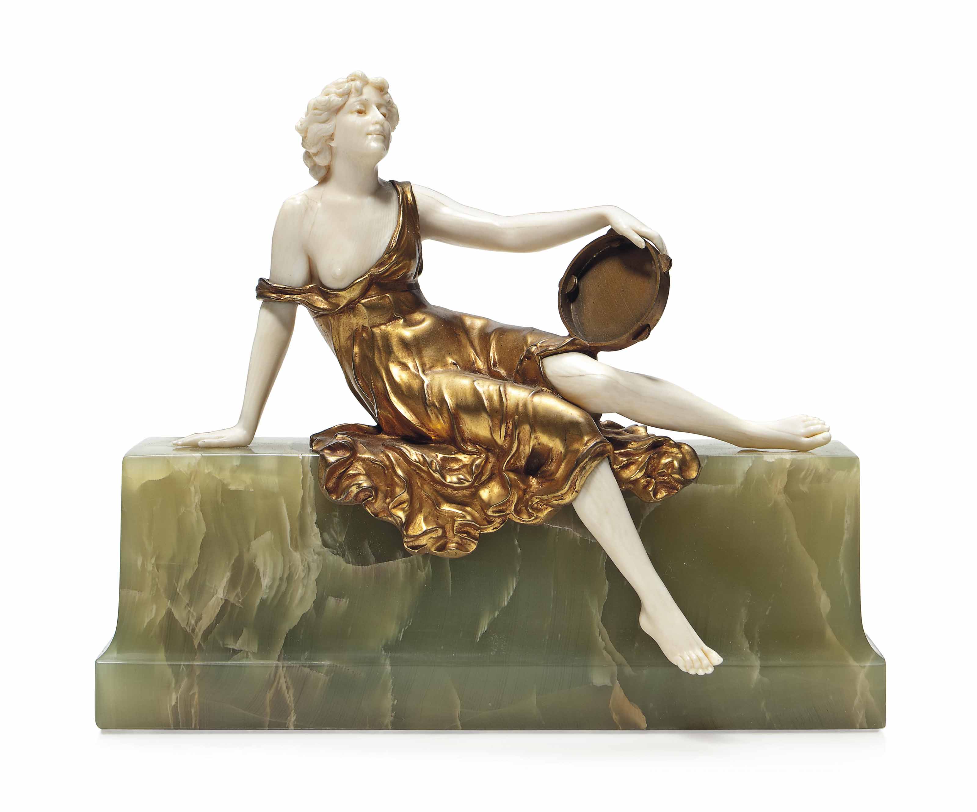 FIRST KISS', AN IVORY FIGURE ATTRIBUTED TO FERDINAND PREISS (1882