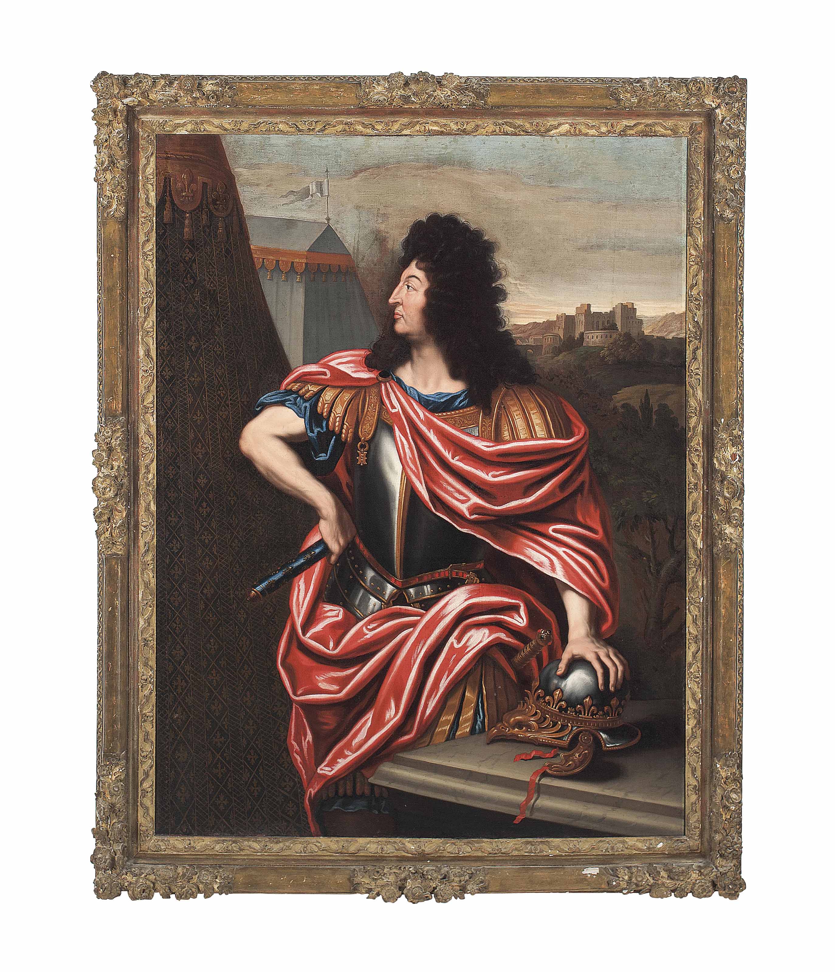 Follower of Pierre Mignard , Portrait of Louis XIV (16381715), three