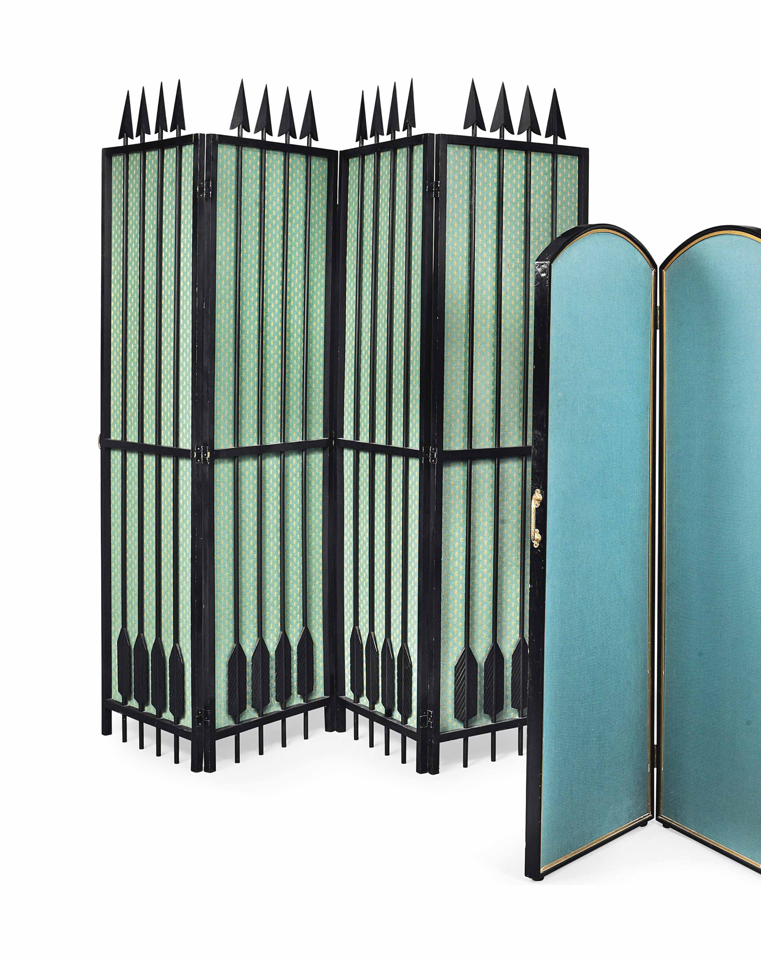 AN EBONISED FOURFOLD DRESSINGSCREEN , MODERN Christie's