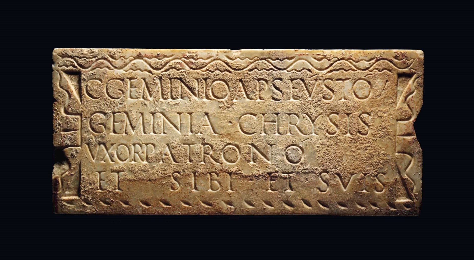 A ROMAN MARBLE INSCRIBED PANEL