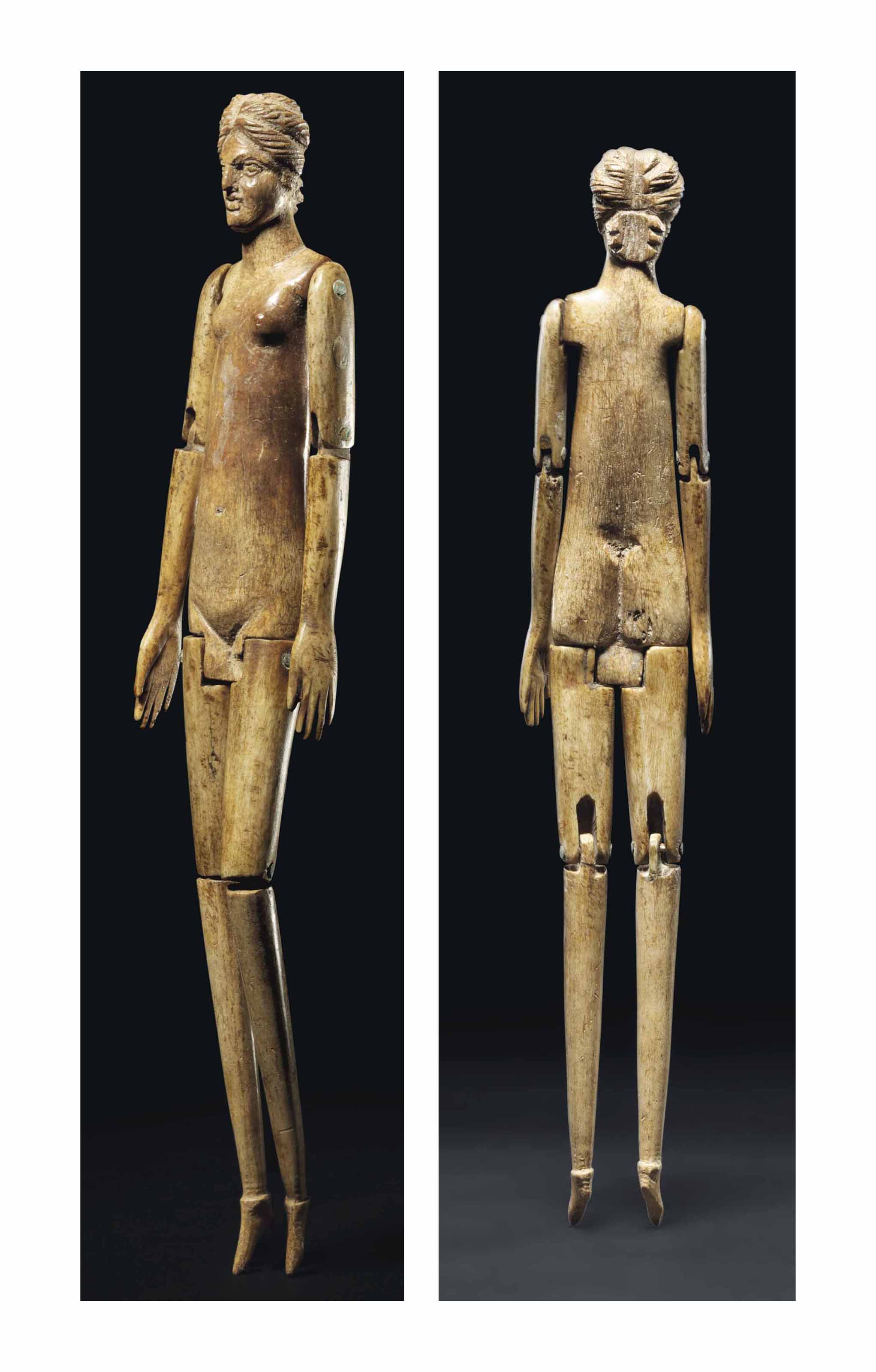 A ROMAN BONE ARTICULATED DOLL 
