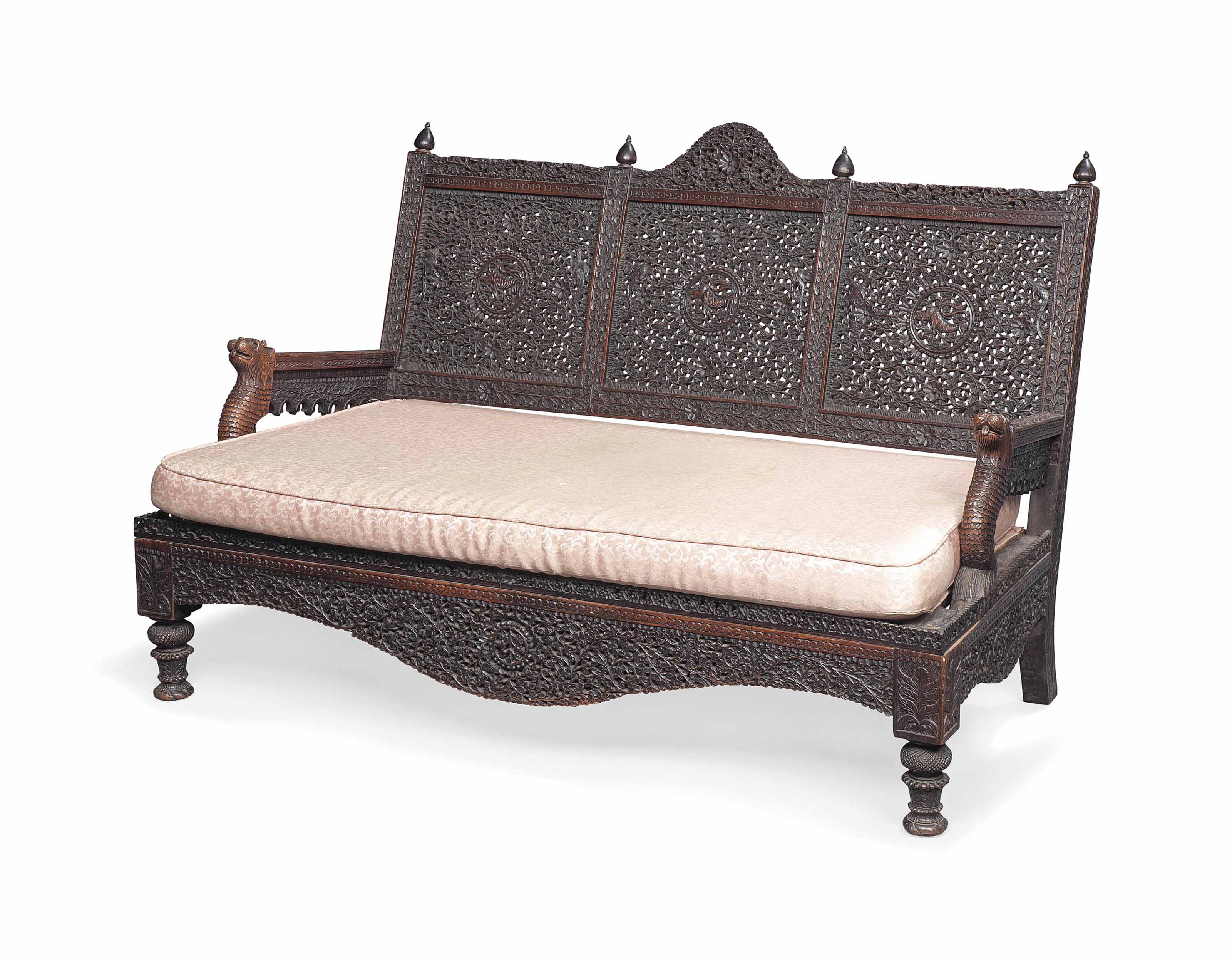 AN INDIAN CARVED BLACKWOOD SOFA , LATE 19TH CENTURY Christie's