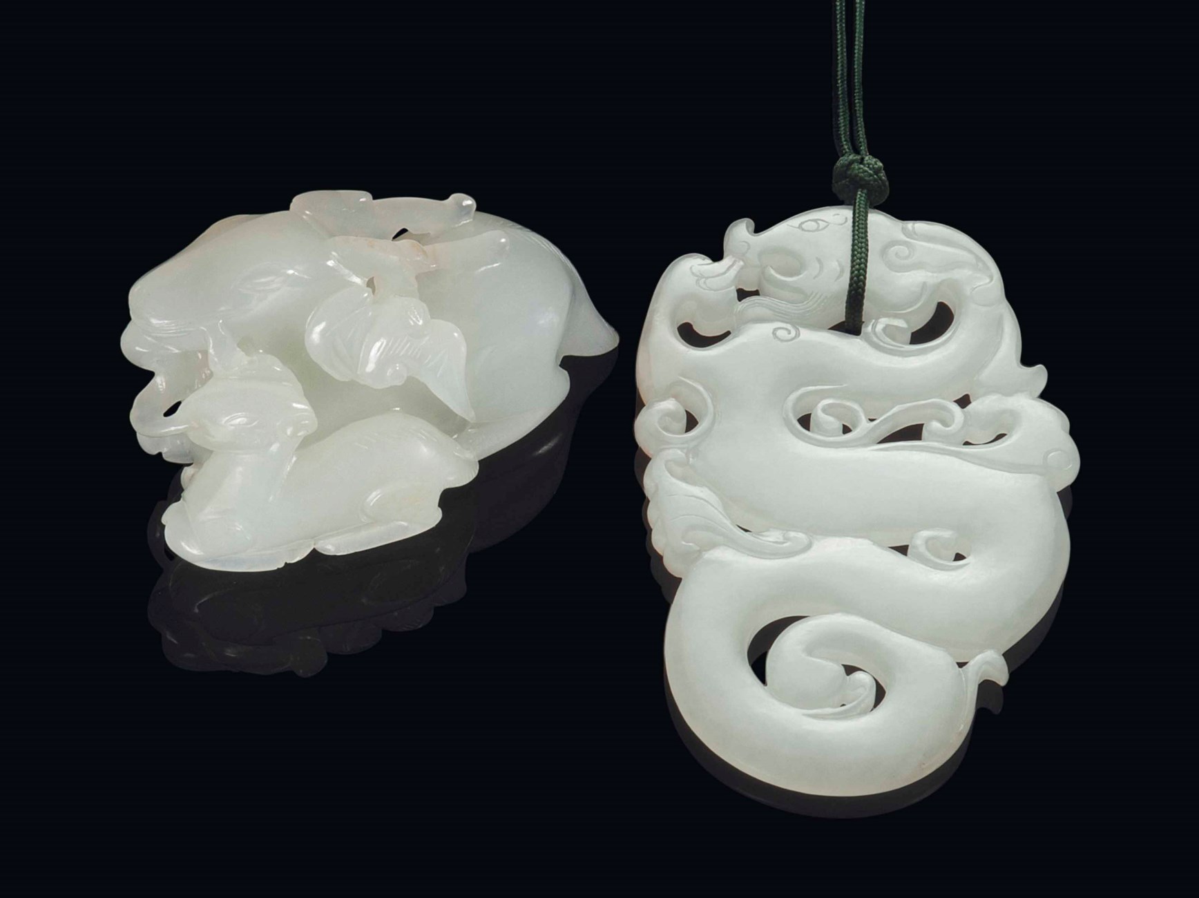TWO CHINESE JADE CARVINGS
