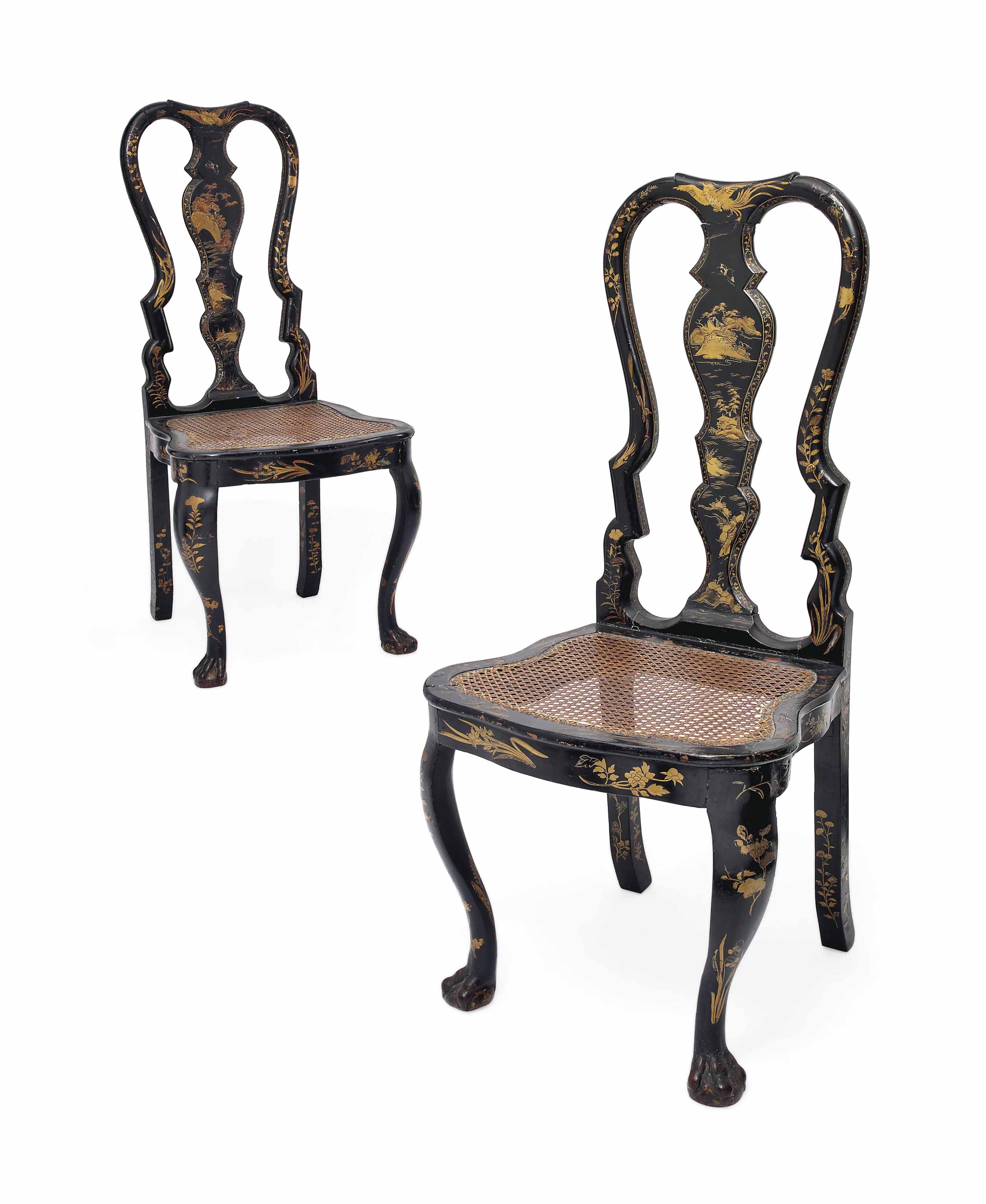 A Pair of Rare Lacquer Chairs , EDO PERIOD (EARLY 18TH CENTURY