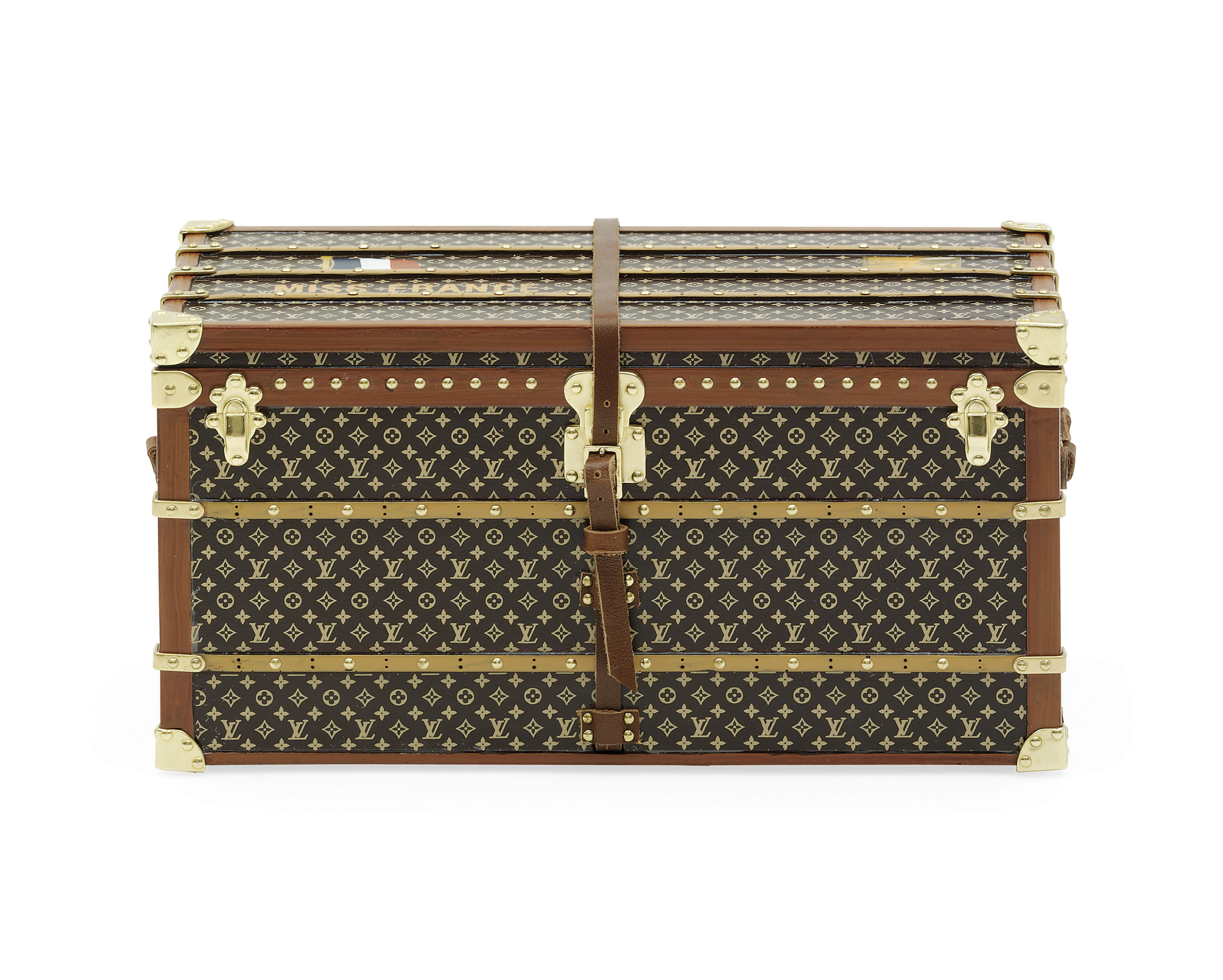 A LIMITED EDITION MISS FRANCE PAPERWEIGHT TRUNK, LOUIS VUITTON