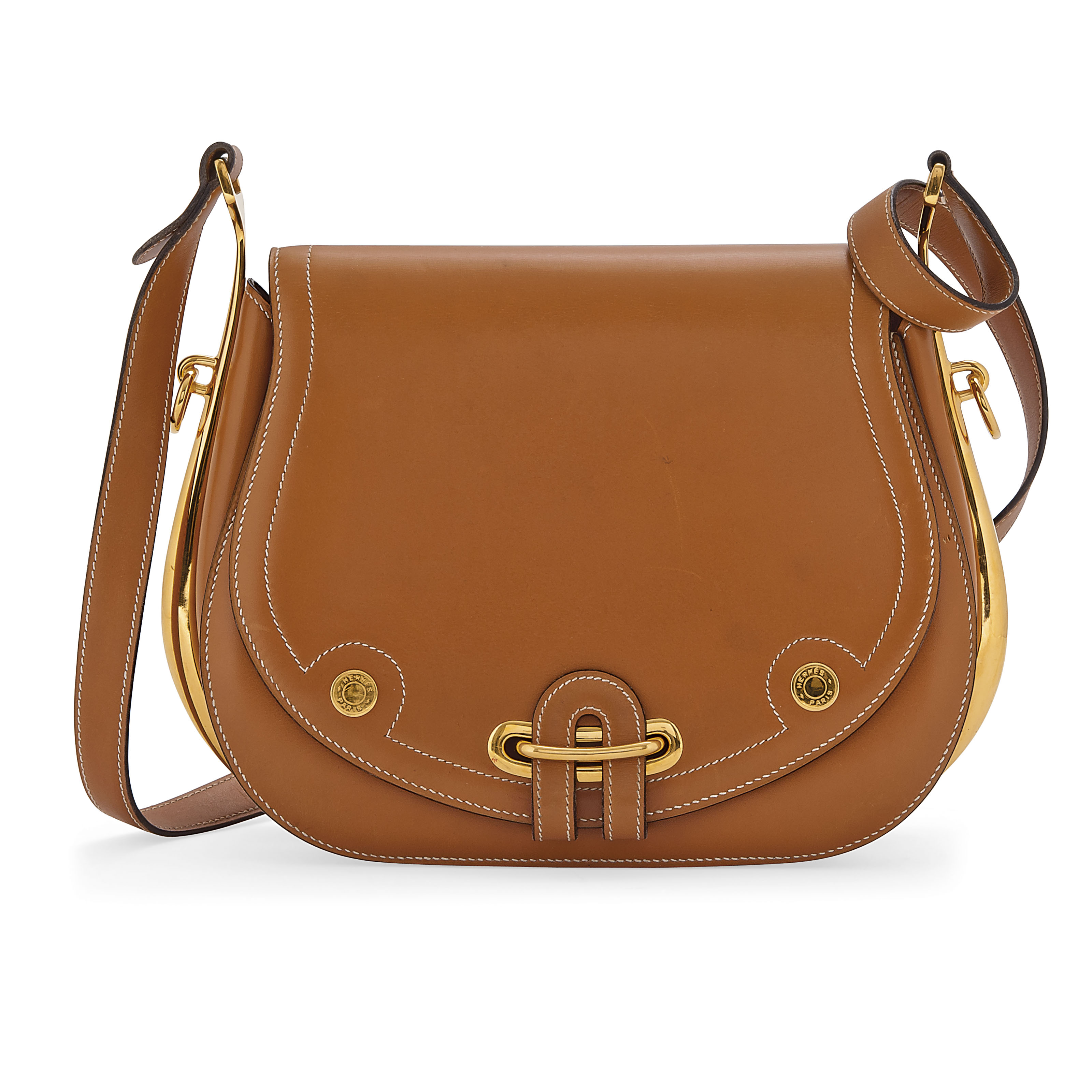 A TAN BOX LEATHER PASSE-GUIDE BAG, HERMÈS, 1979 | Christie's