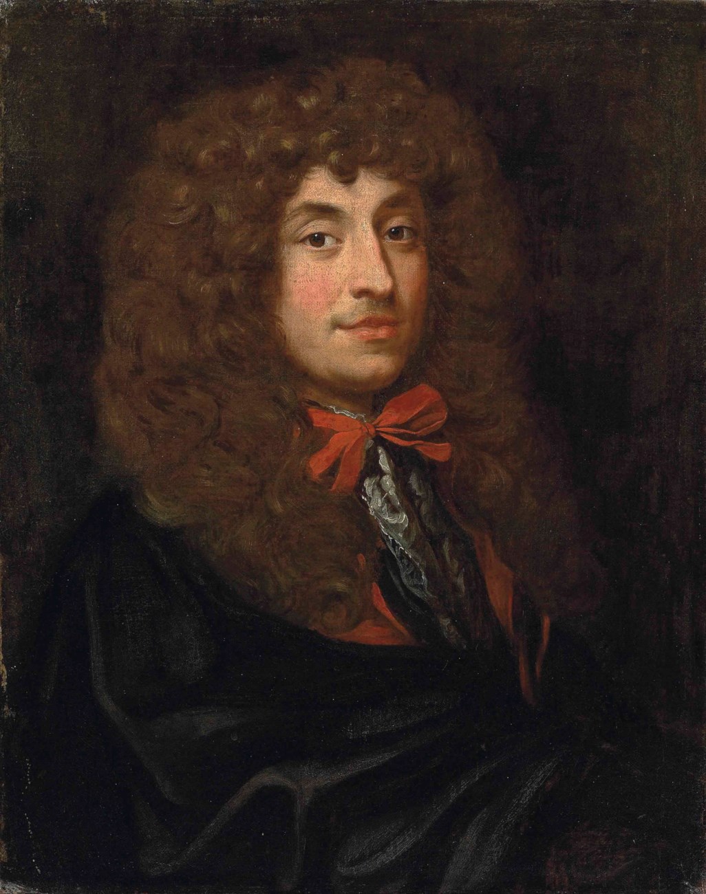 Jean Girard (active Rome 1676) , Portrait of a man, halflength, in a