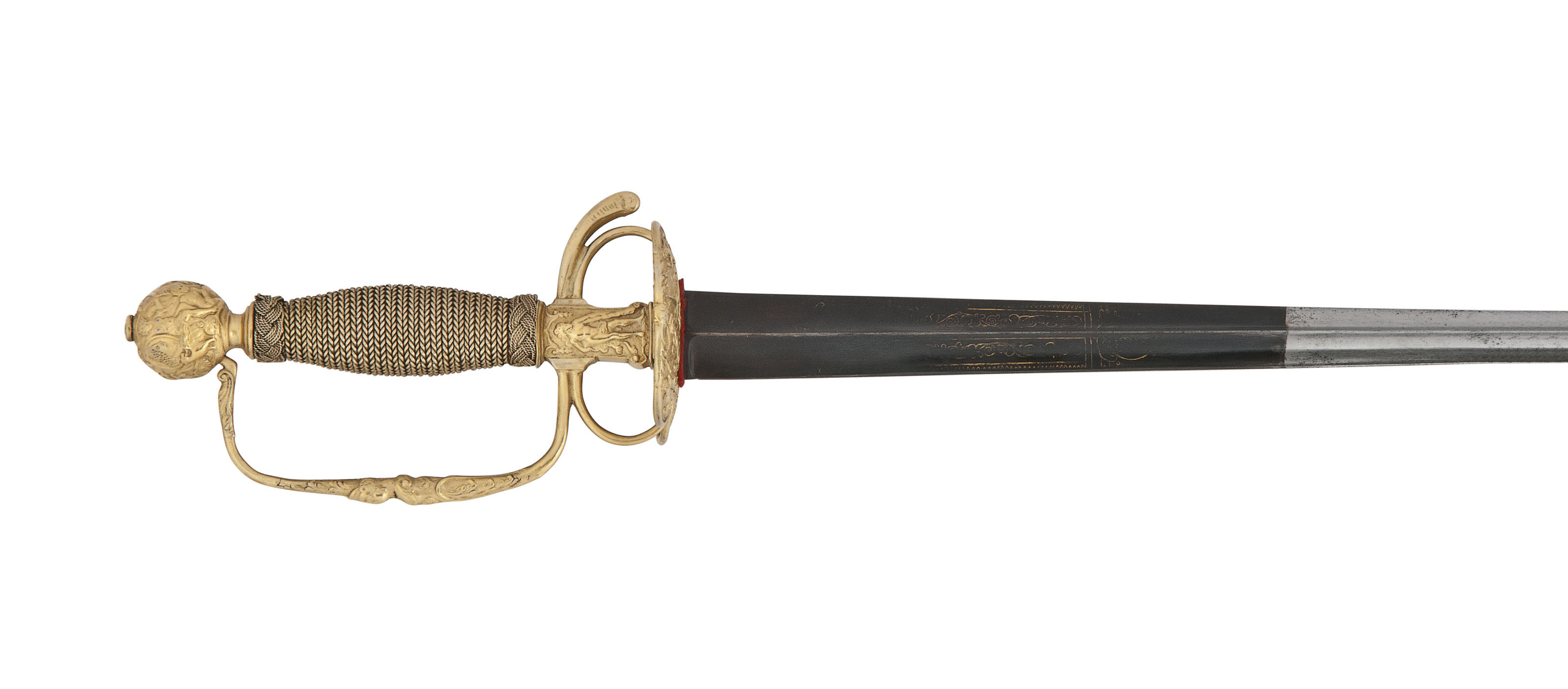 A FRENCH SMALLSWORD WITH SILVERGILT HILT , SIGNED LAGARDE A PARIS