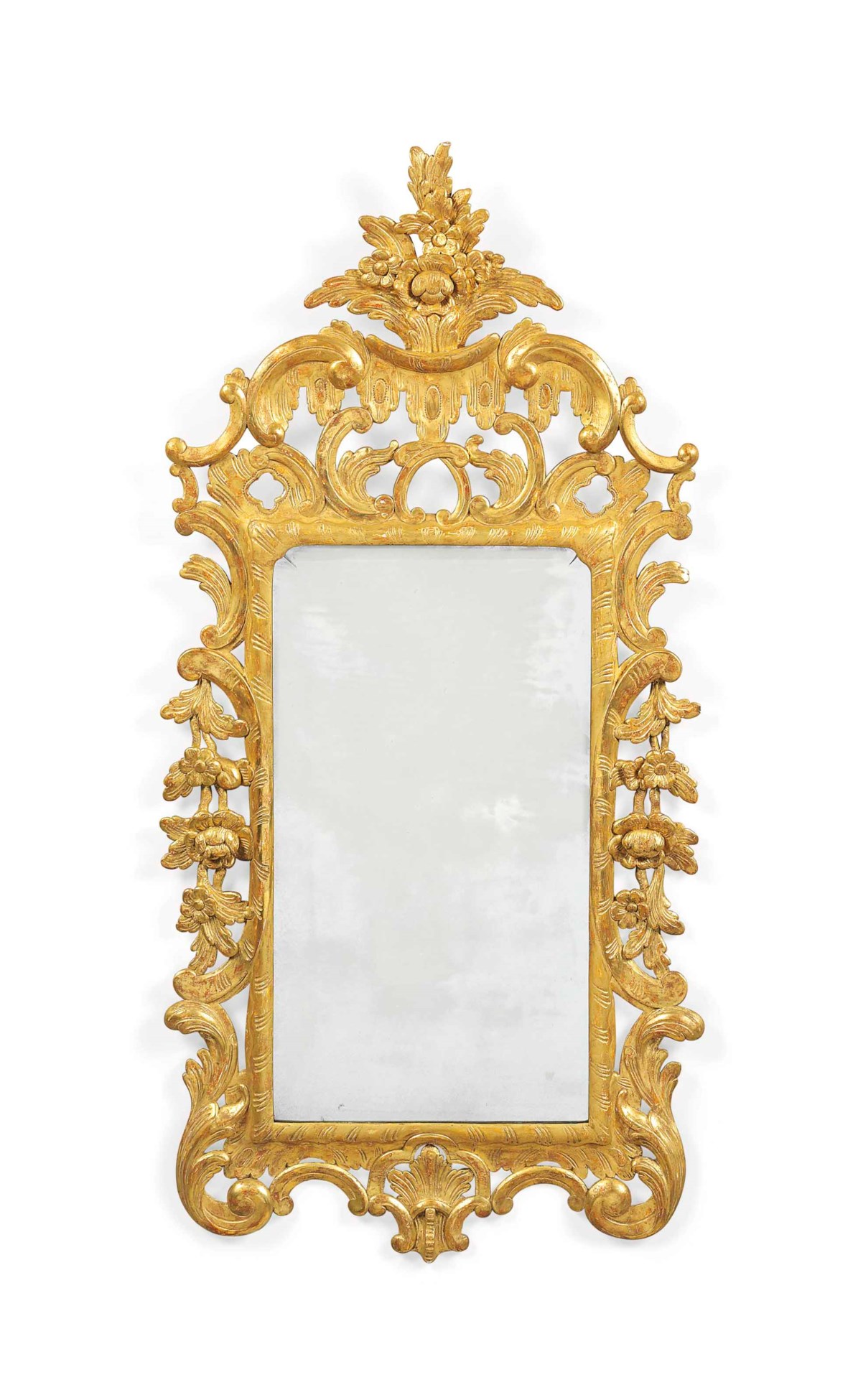 AN IRISH GILTWOOD WALL MIRROR