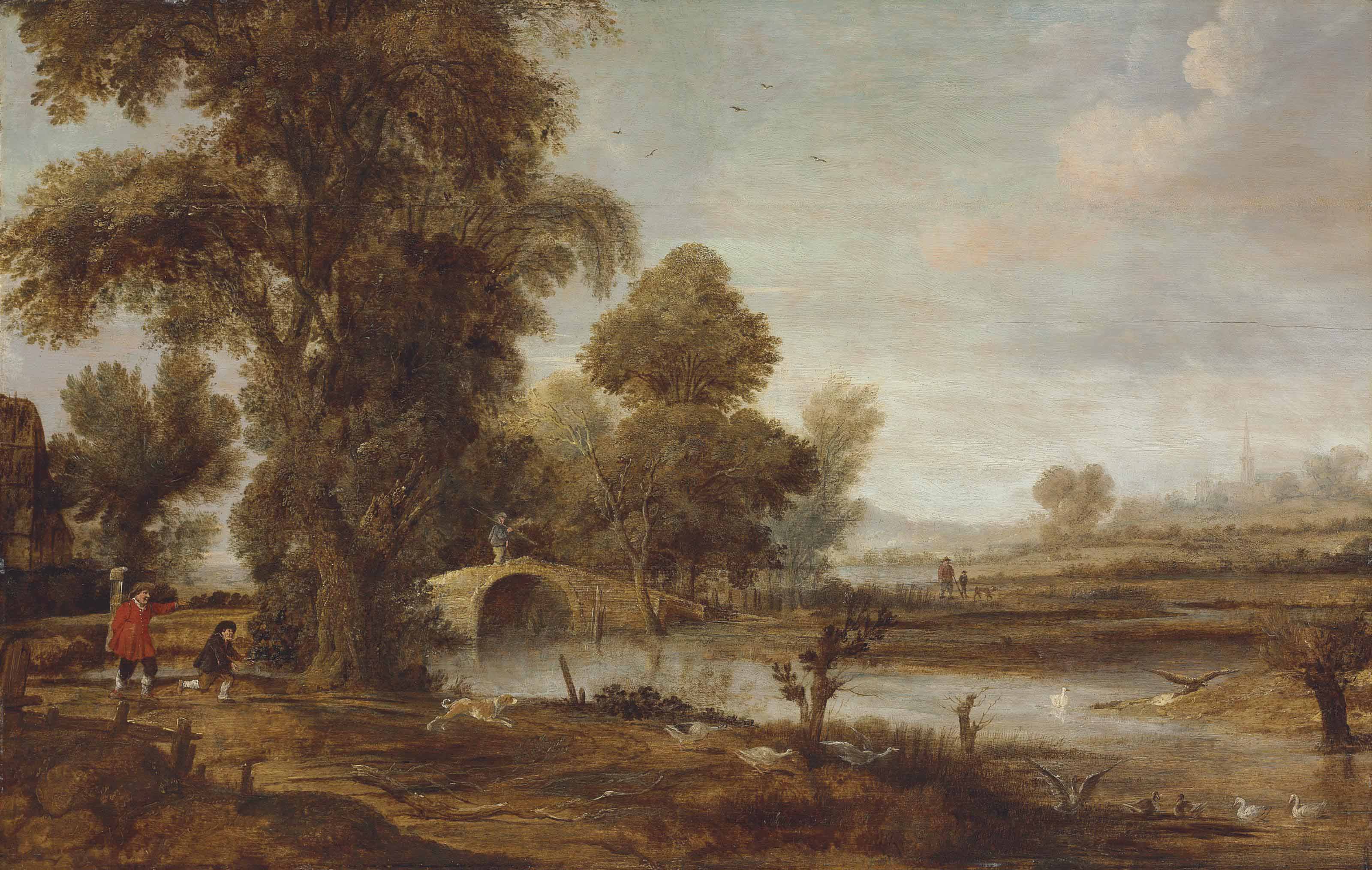 Aert van der Neer (Amsterdam ?1603/4-1677) , An extensive river