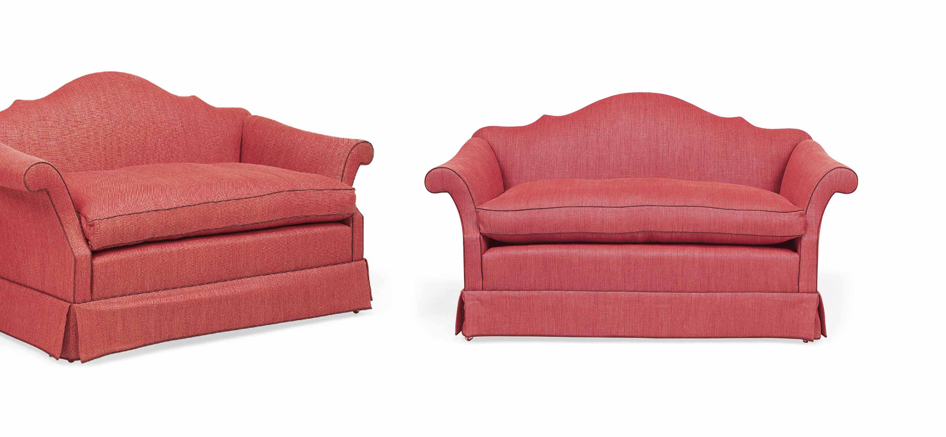 A Pair Of Queen Anne Style Beech Sofas Late 20th Century Sofa