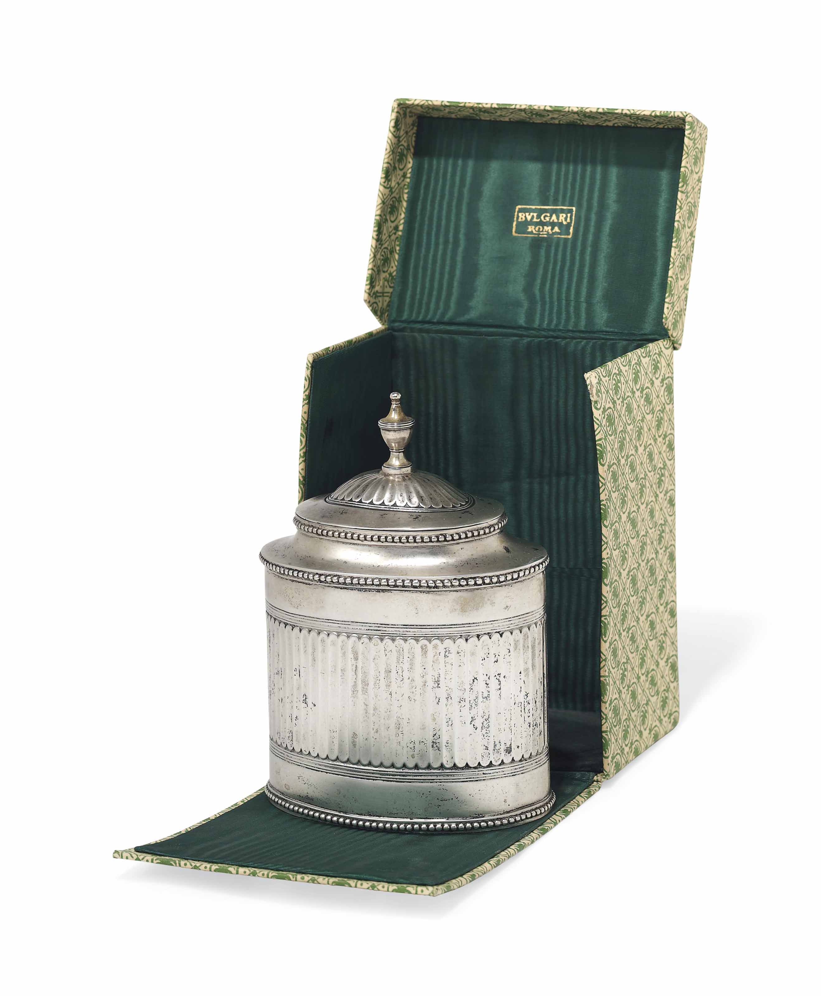 A PORTUGUESE SILVER TEA CADDY , MARK OF ANTONIO FIRMO DA COSTA, LISBON