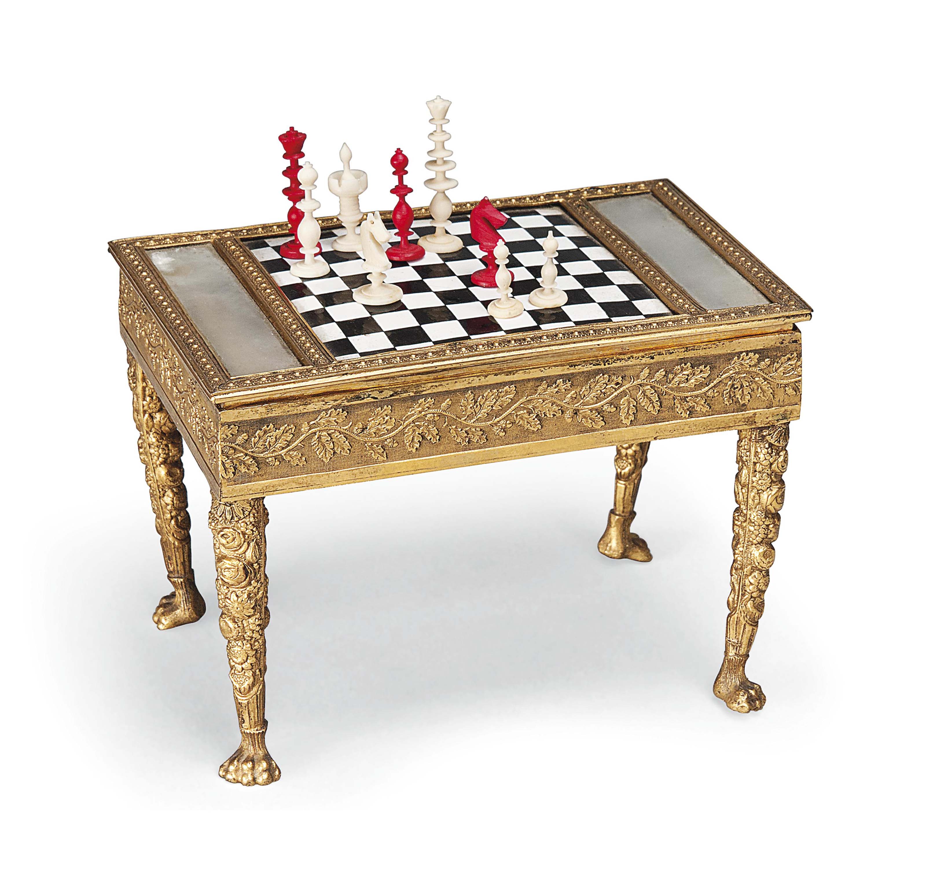 A Palais Royale Gilt Metal And Mother Of Pearl Miniature Games Table Early 19th Century Chess Sets All Other Categories Of Objects Christie S