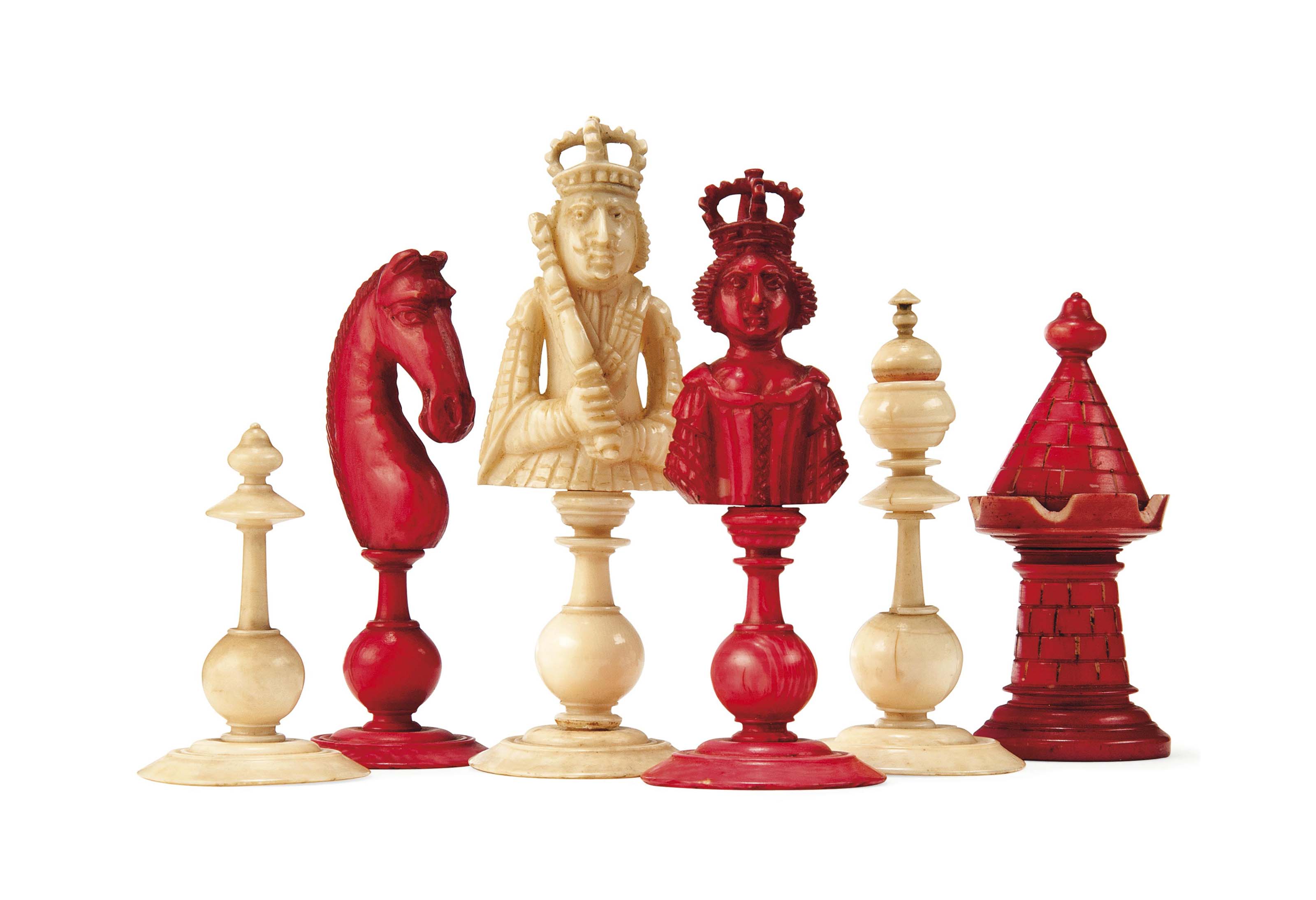 A GERMAN IVORY BUST TYPE CHESS SET , SAXONY, EARLY 19TH CENTURY Christie's