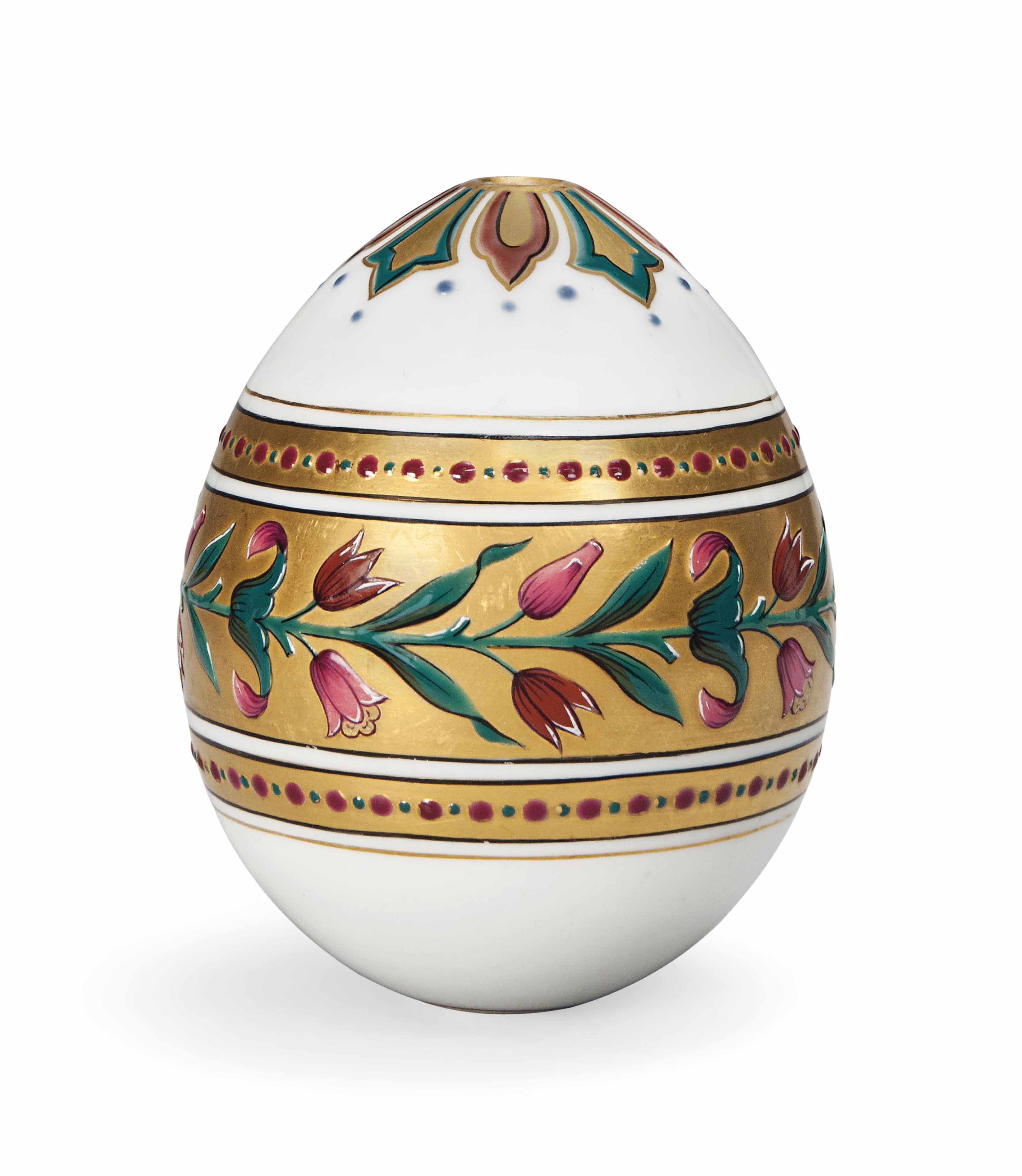 A RUSSIAN PORCELAIN EASTER EGG , PROBABLY BY THE IMPERIAL PORCELAIN