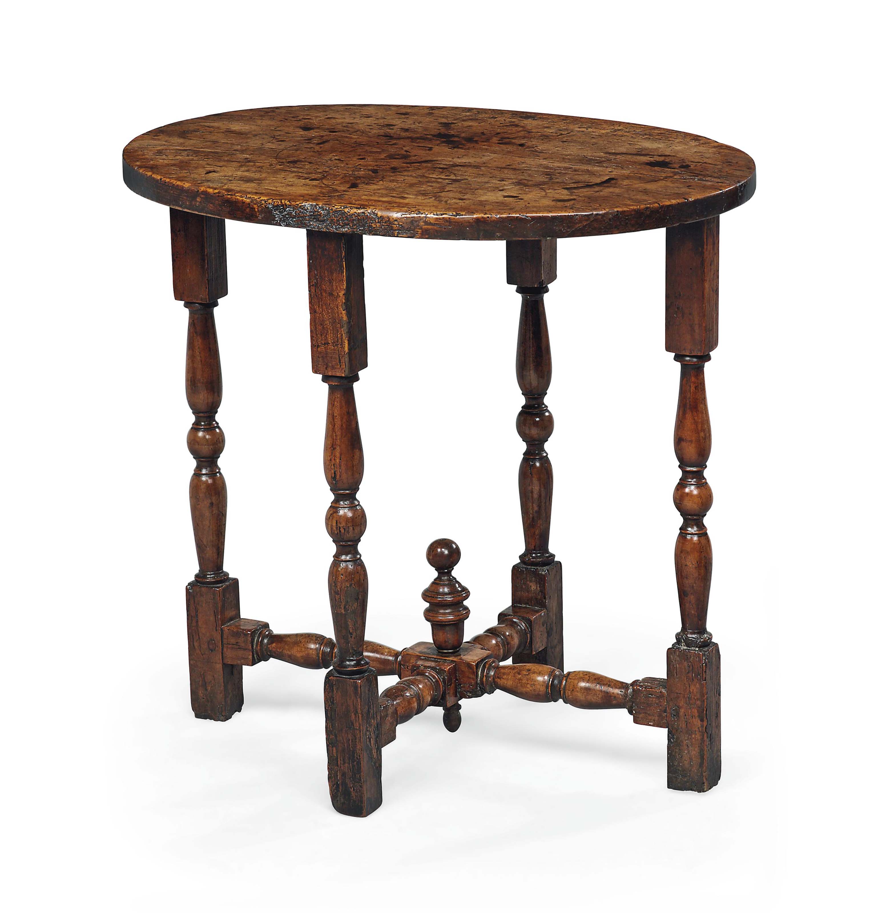 A FRENCH PROVINCIAL CHERRY WOOD OCCASIONAL TABLE