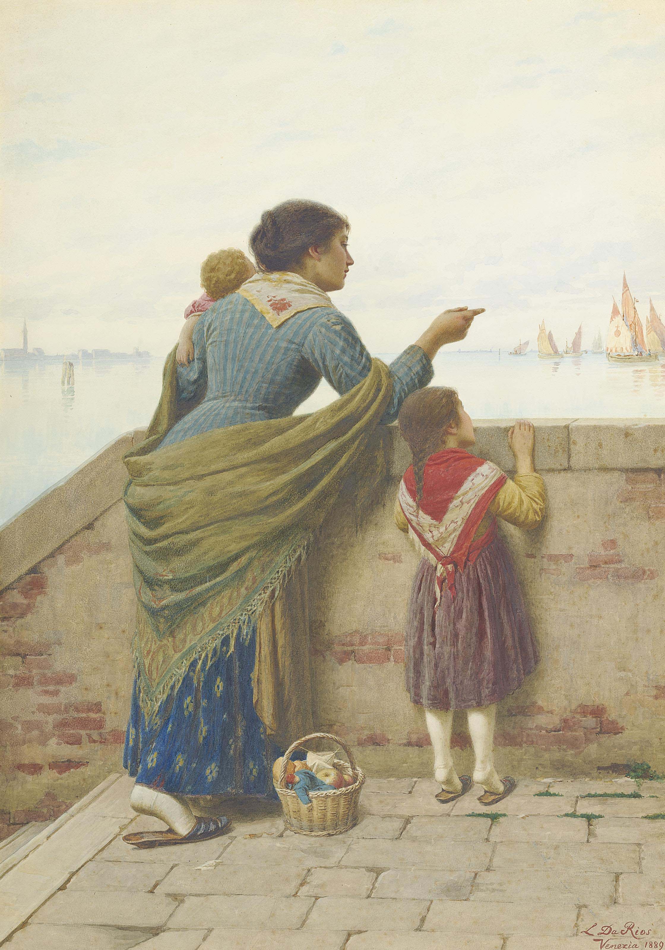 Luigi da Rios (Italian, 1844-1892) , An outing to the ...