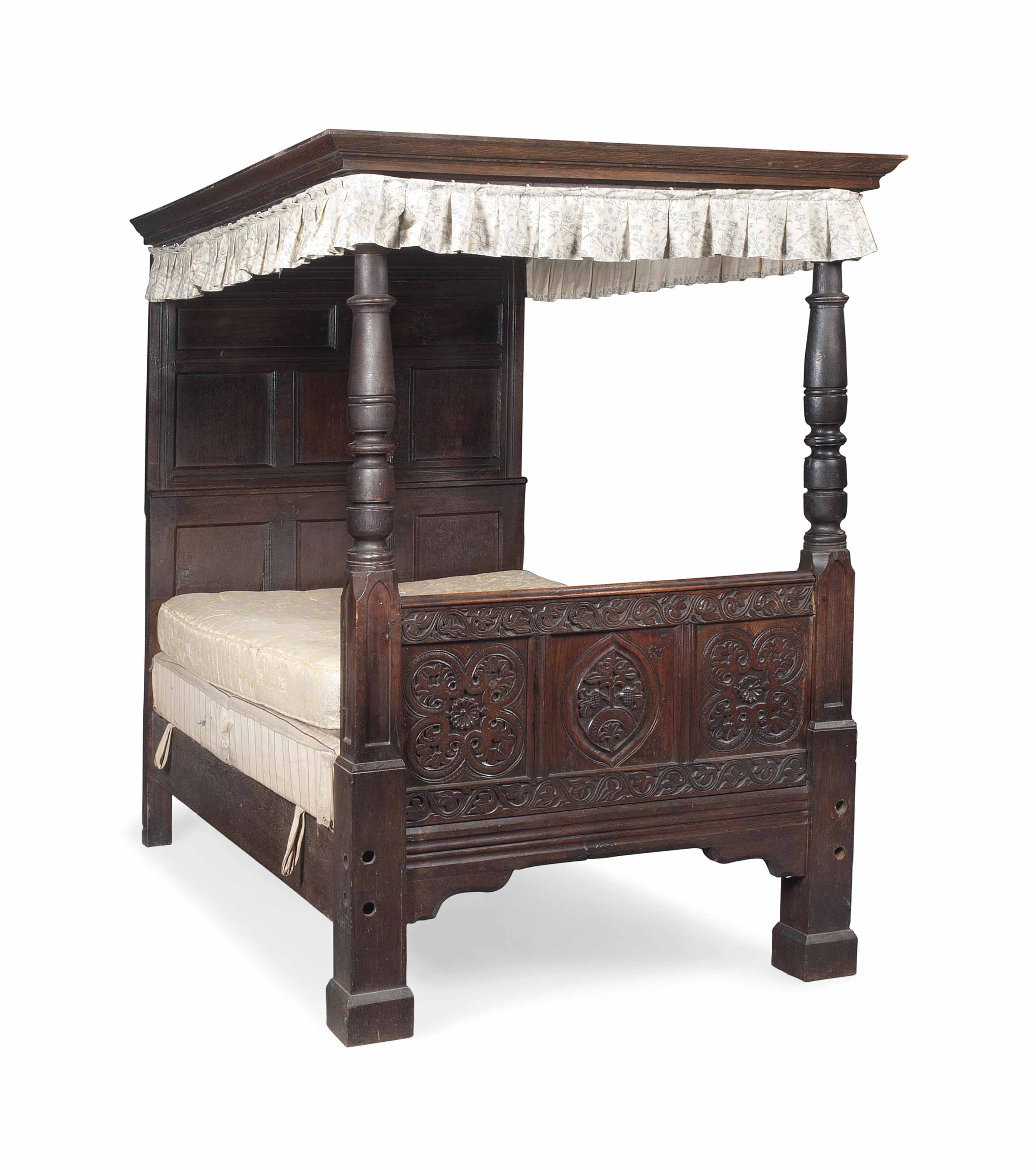 AN OAK TESTER BED , 17TH CENTURY AND LATER Christie's