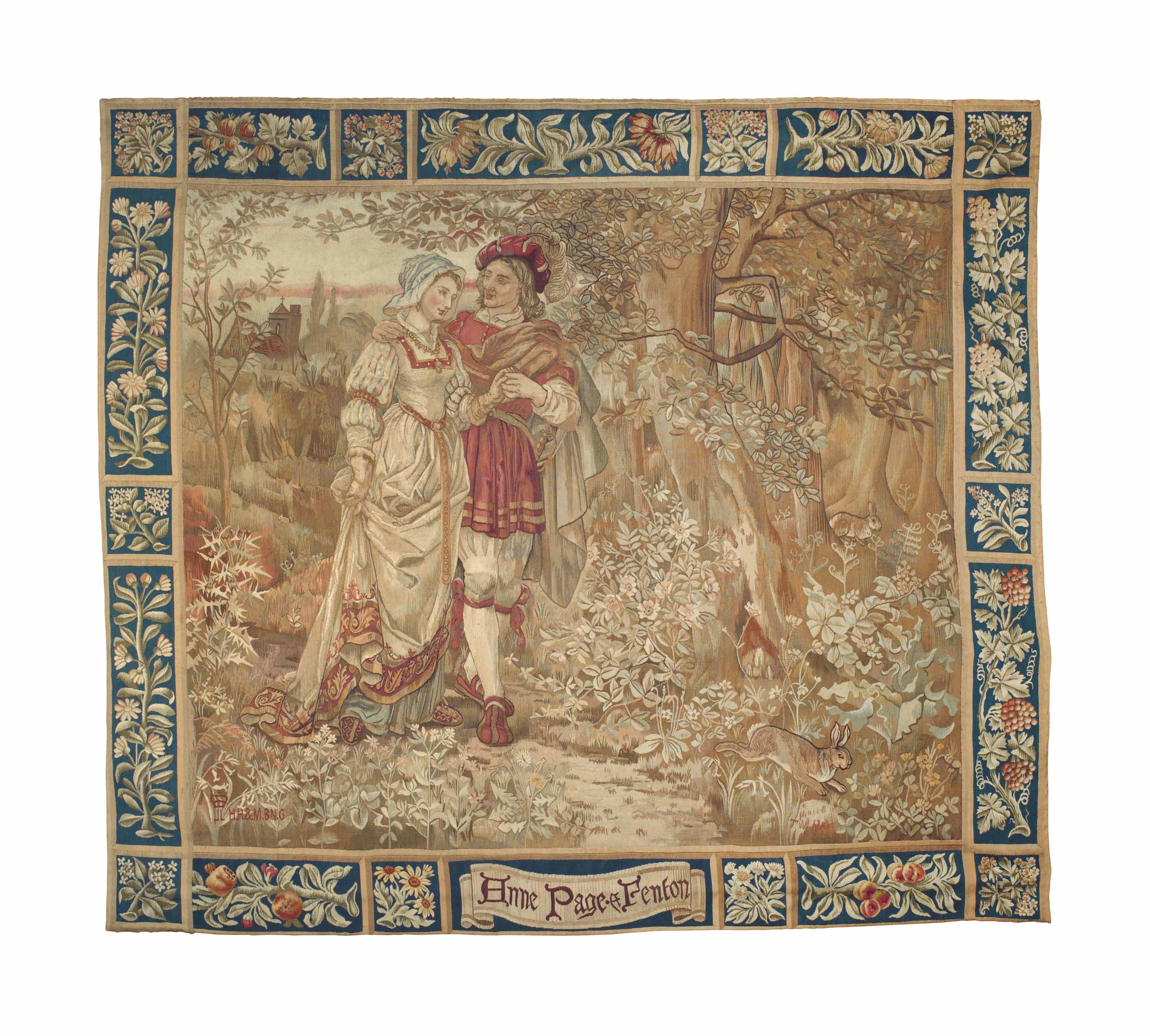 A ROYAL WINDSOR TAPESTRY FROM THE MERRY WIVES OF WINDSOR SERIES , CIRCA 1878, DESIGNED BY T.W
