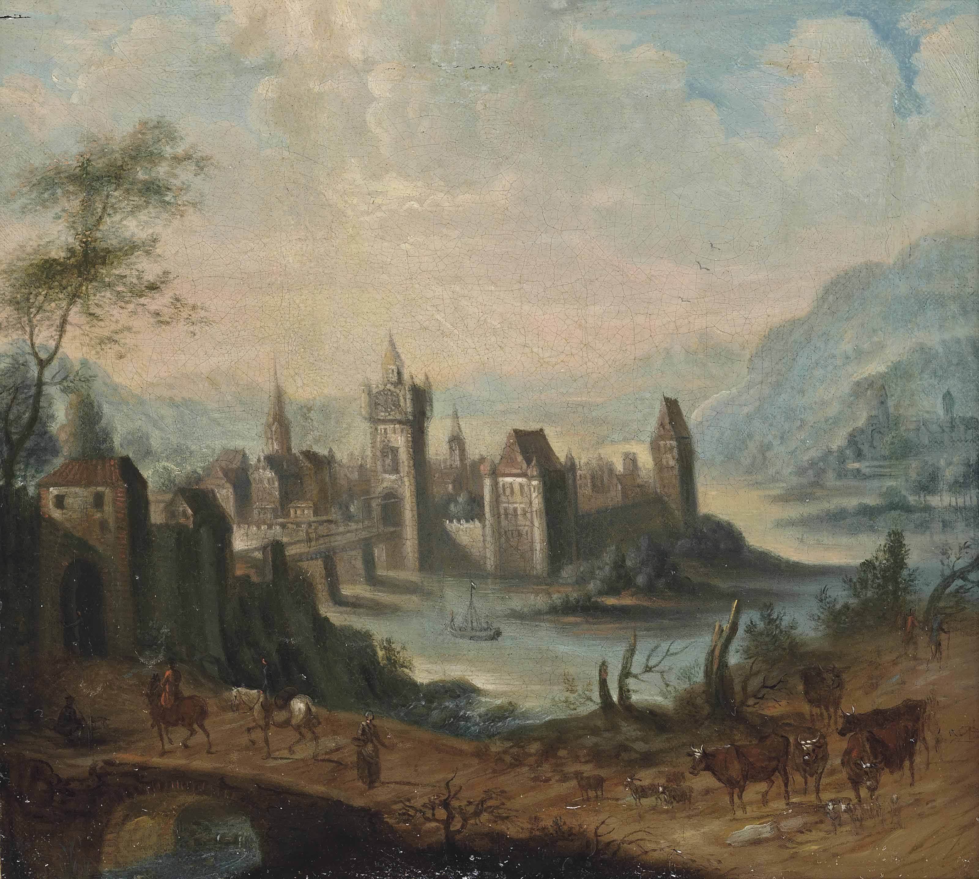 Follower Of Johann Christian Vollerdt An Extensive River Landscape 