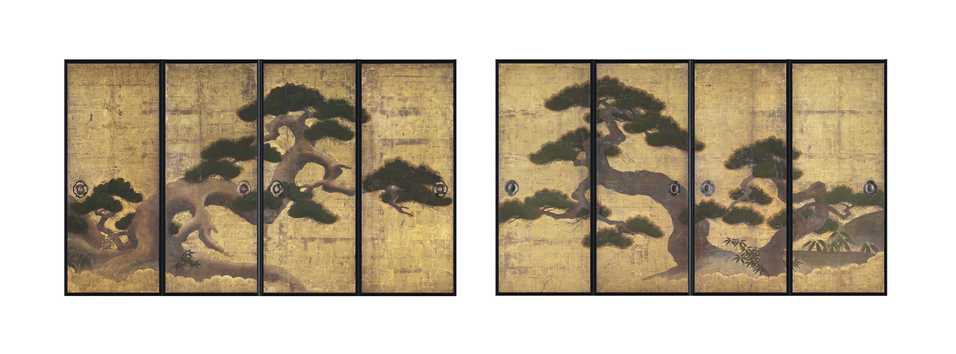 Fine Eight Panel Fusuma  Sliding Doors THE LEFT SET 