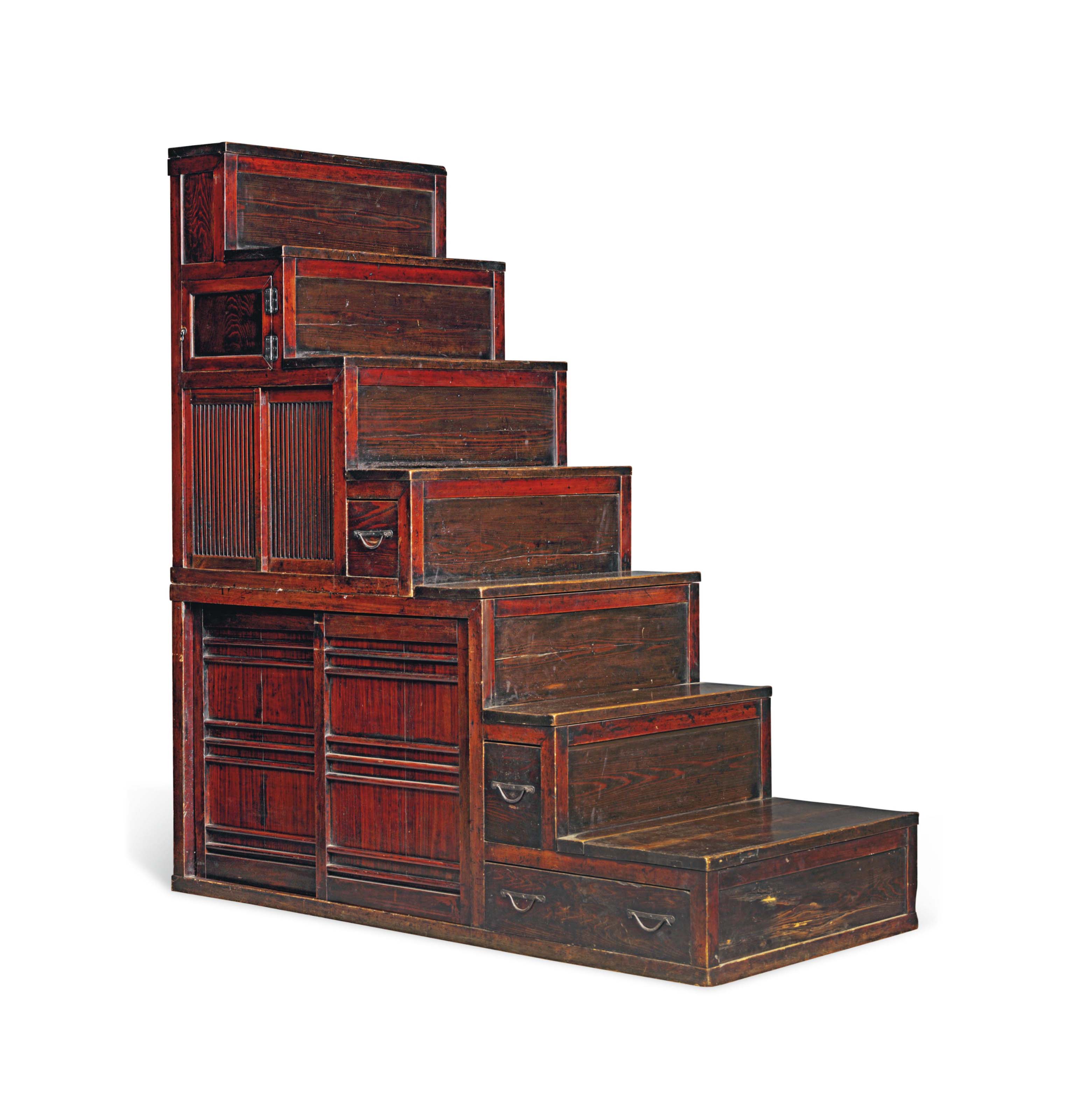 A Large Japanese Kaidan Tansu [Step Chests] , MEIJI PERIOD (LATE 19TH