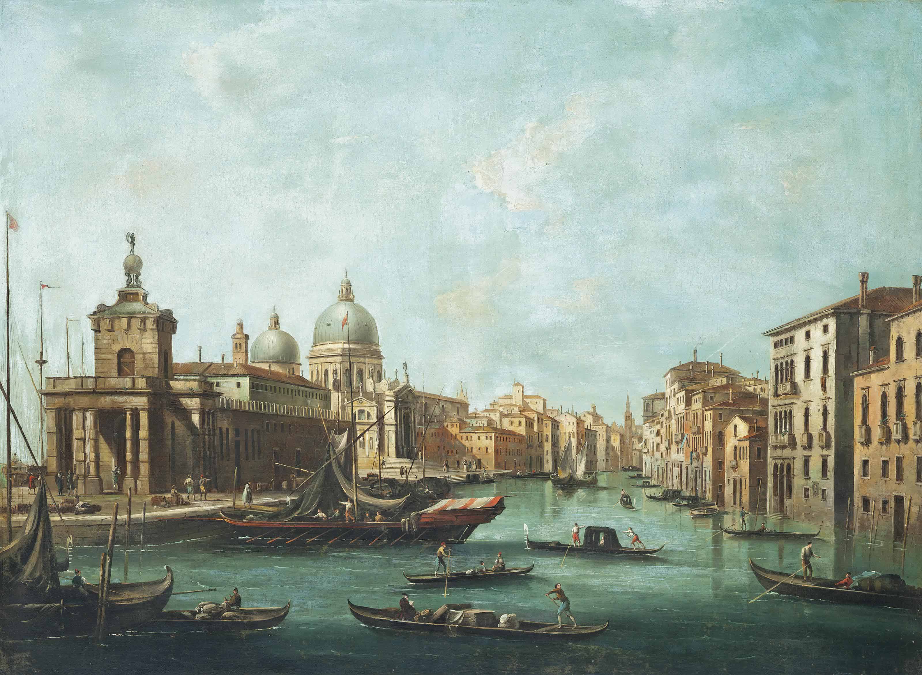 Venetian School, 18th Century , The Grand Canal, Venice, with the Punta