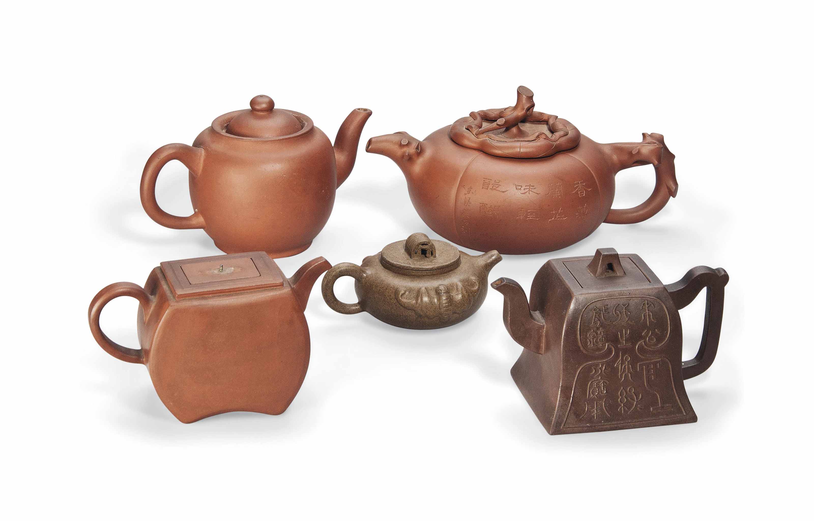 FIVE CHINESE YIXING TEAPOTS , 19TH AND 20TH CENTURY Christie's