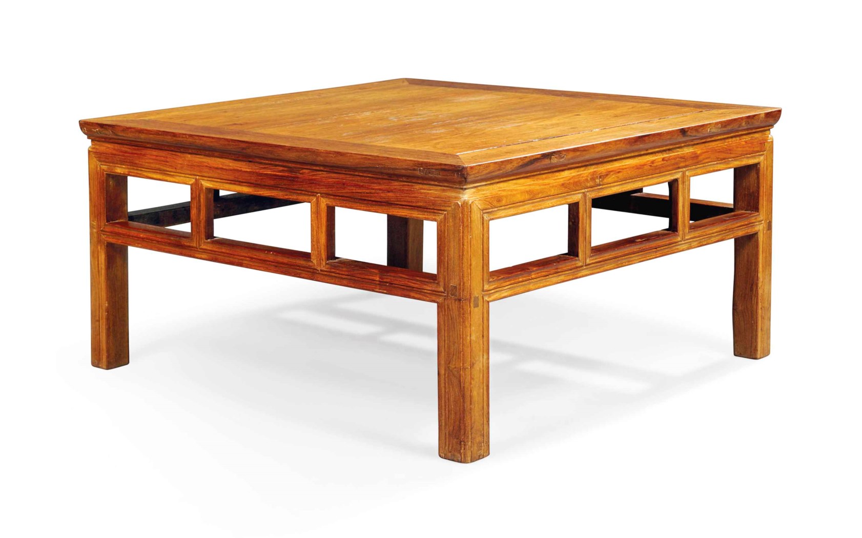 A CHINESE ROSEWOOD LOW SQUARE TABLE