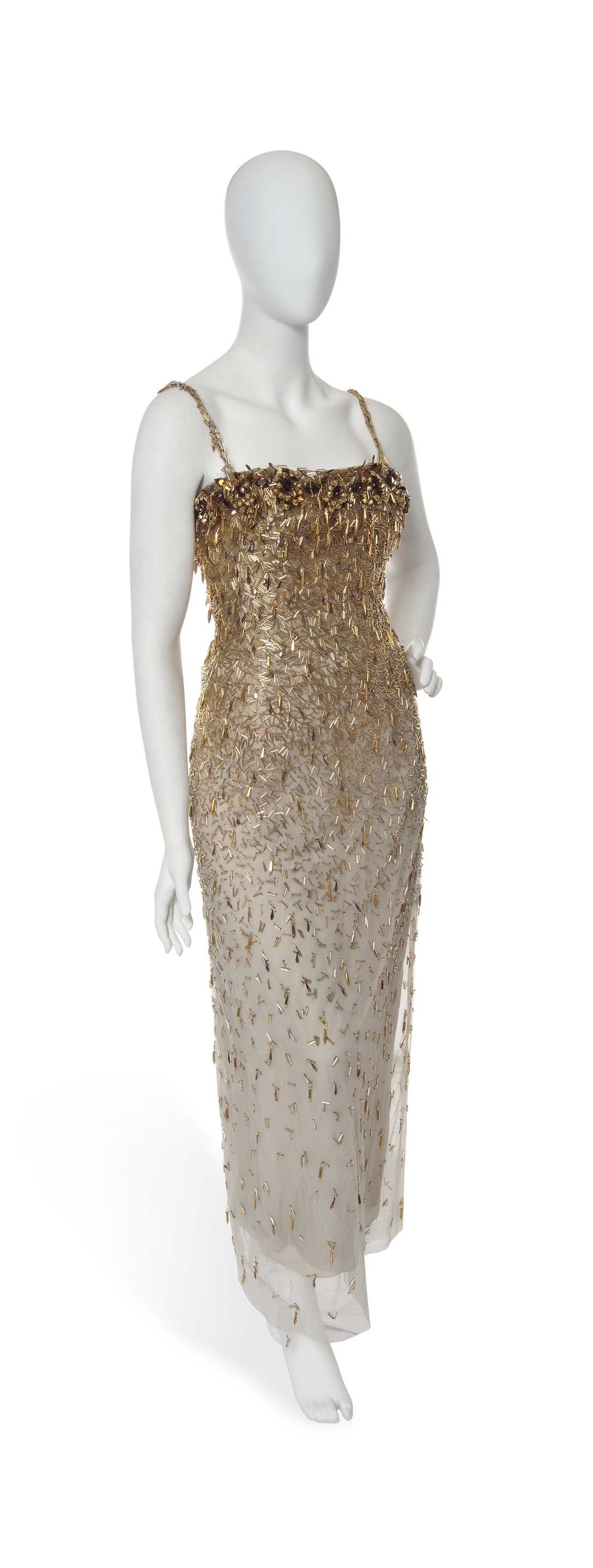 A MARC BOHAN FOR DIOR EVENING GOWN WITH AMBER BEADED BODICE, AUTUMN/WINTER,  1963 | Christie's