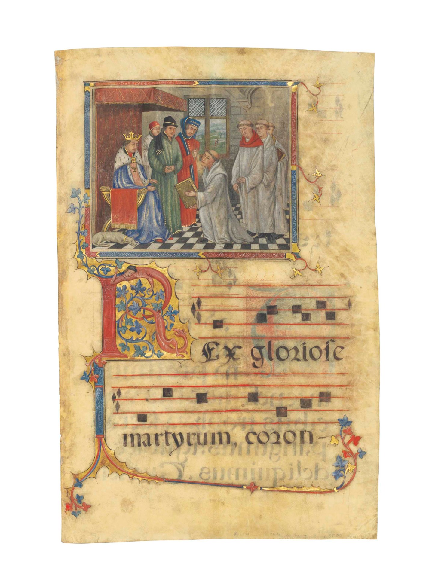 A COLLECTION OF DECORATED LEAVES, on vellum and paper, [15th 20th