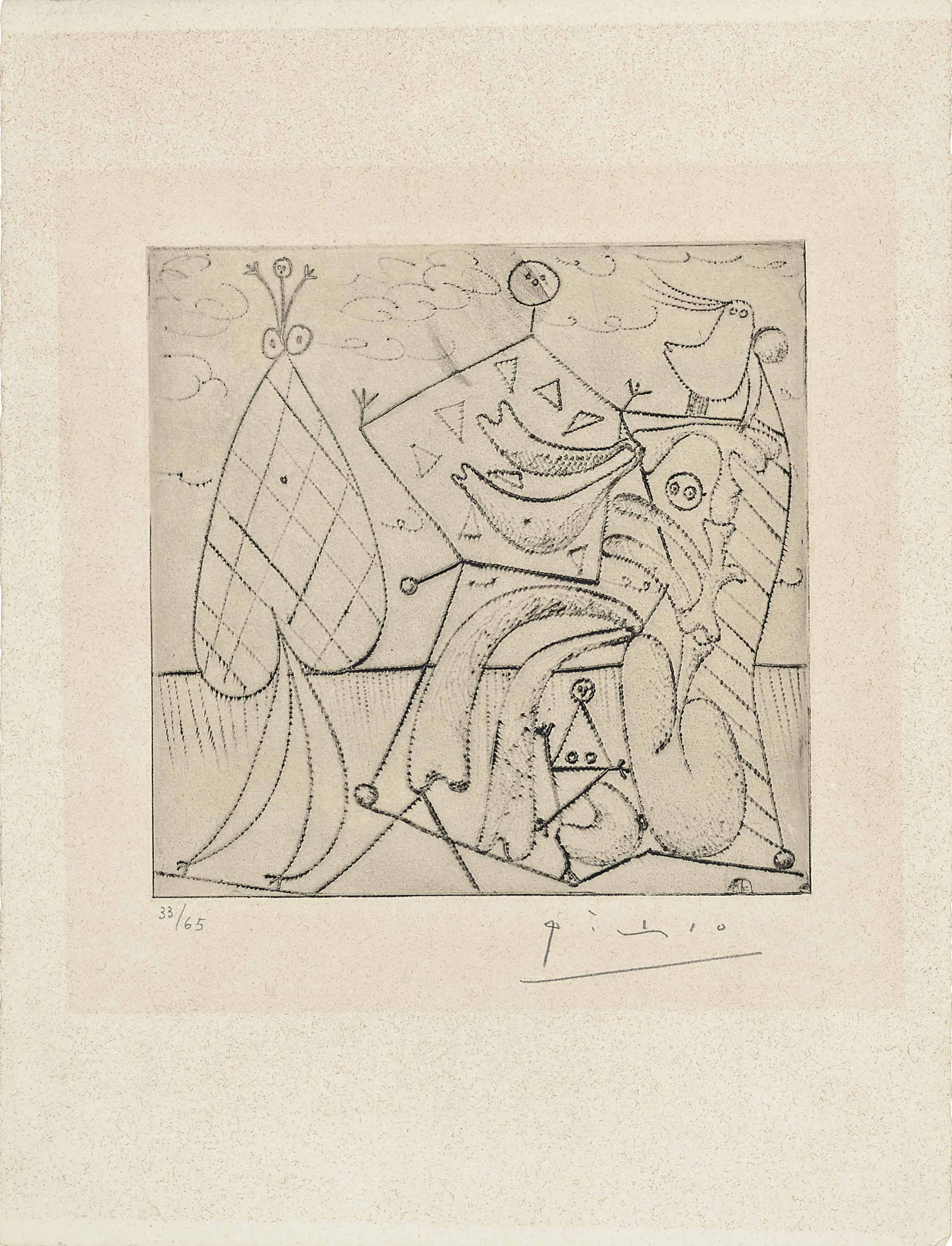 picasso figures on a beach