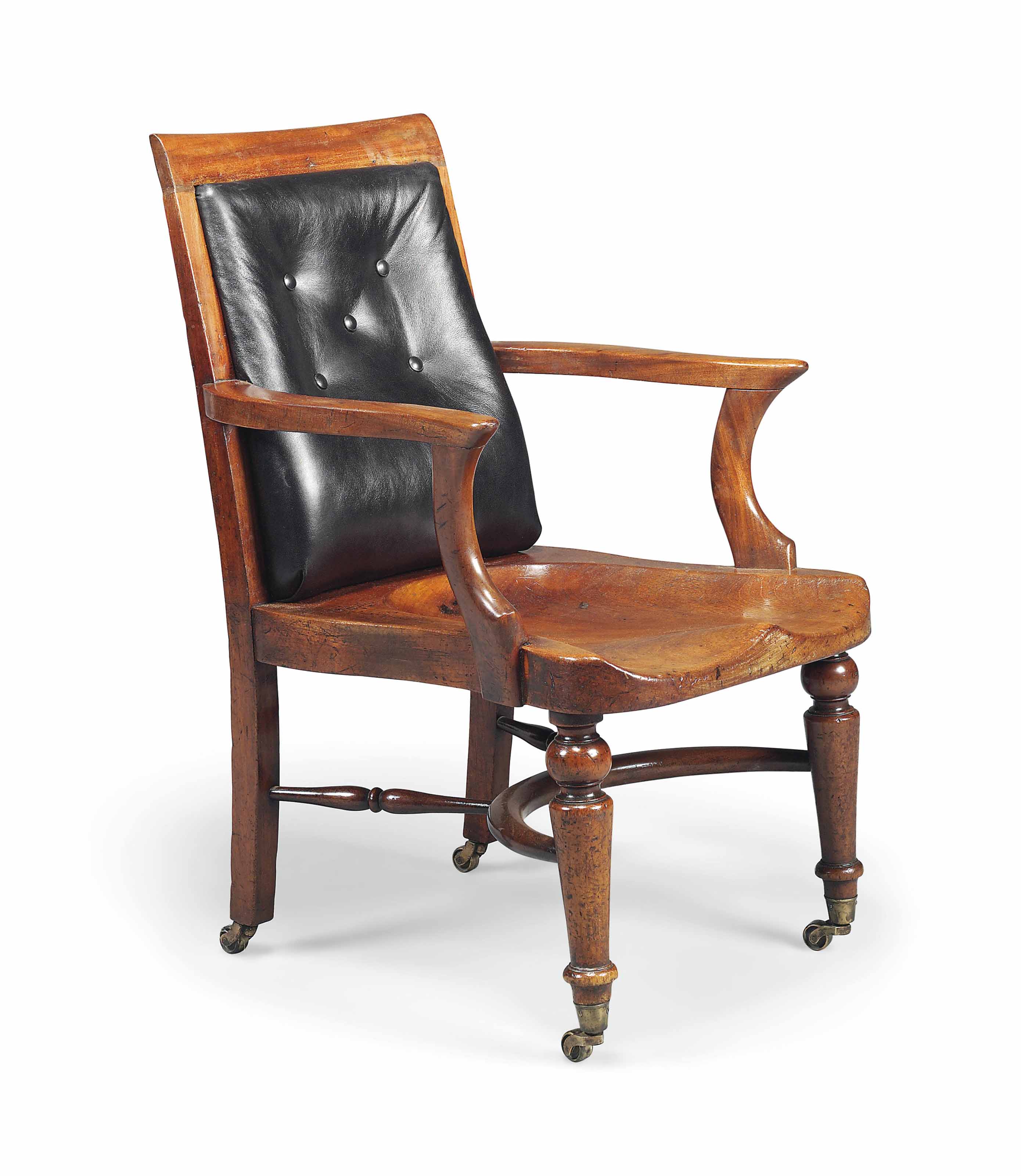 A Victorian Walnut Desk Chair