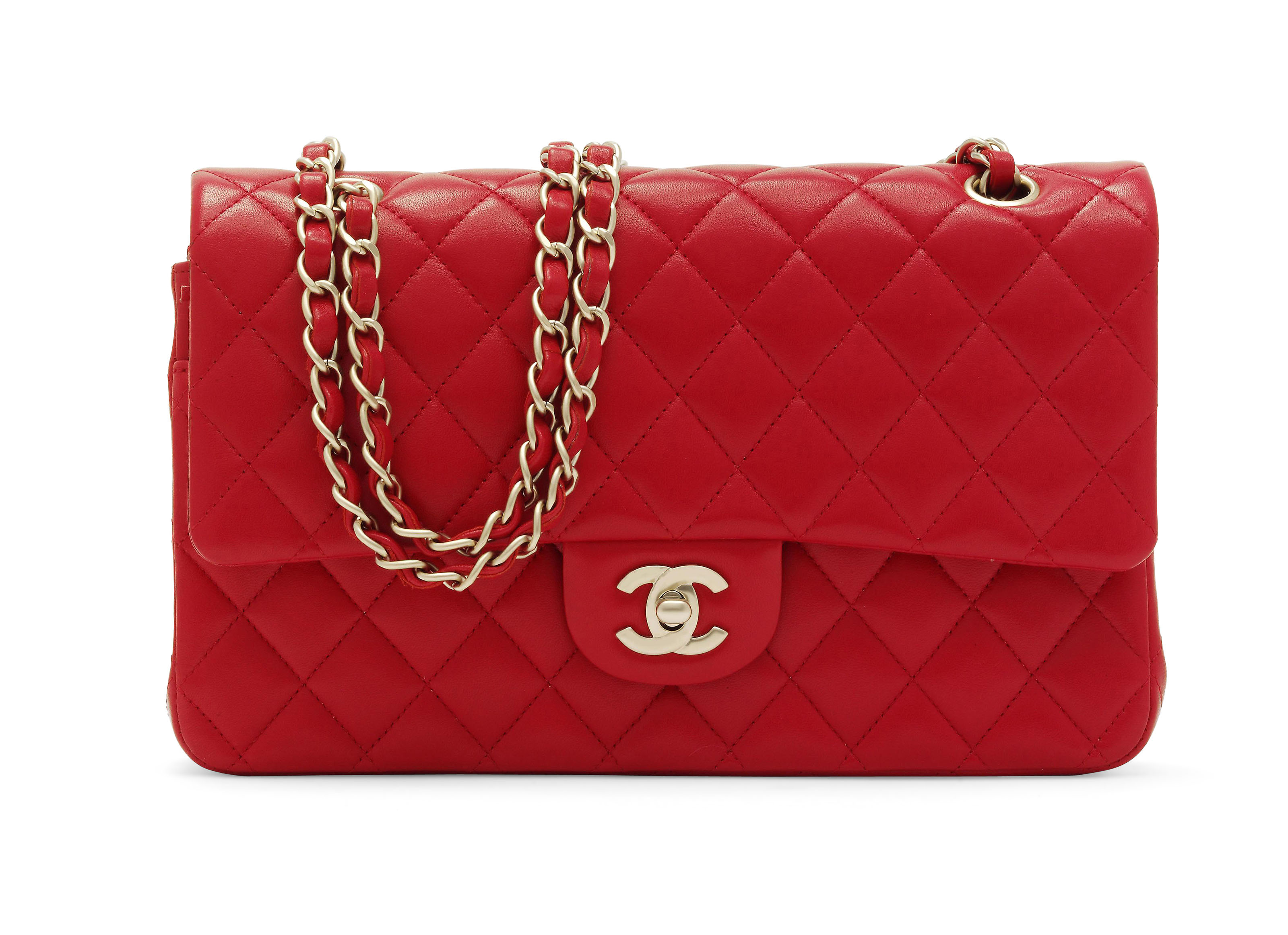 A CHERRY RED QUILTED LEATHER SHOULDER BAG, CHANEL, 1996-97 | Christie's