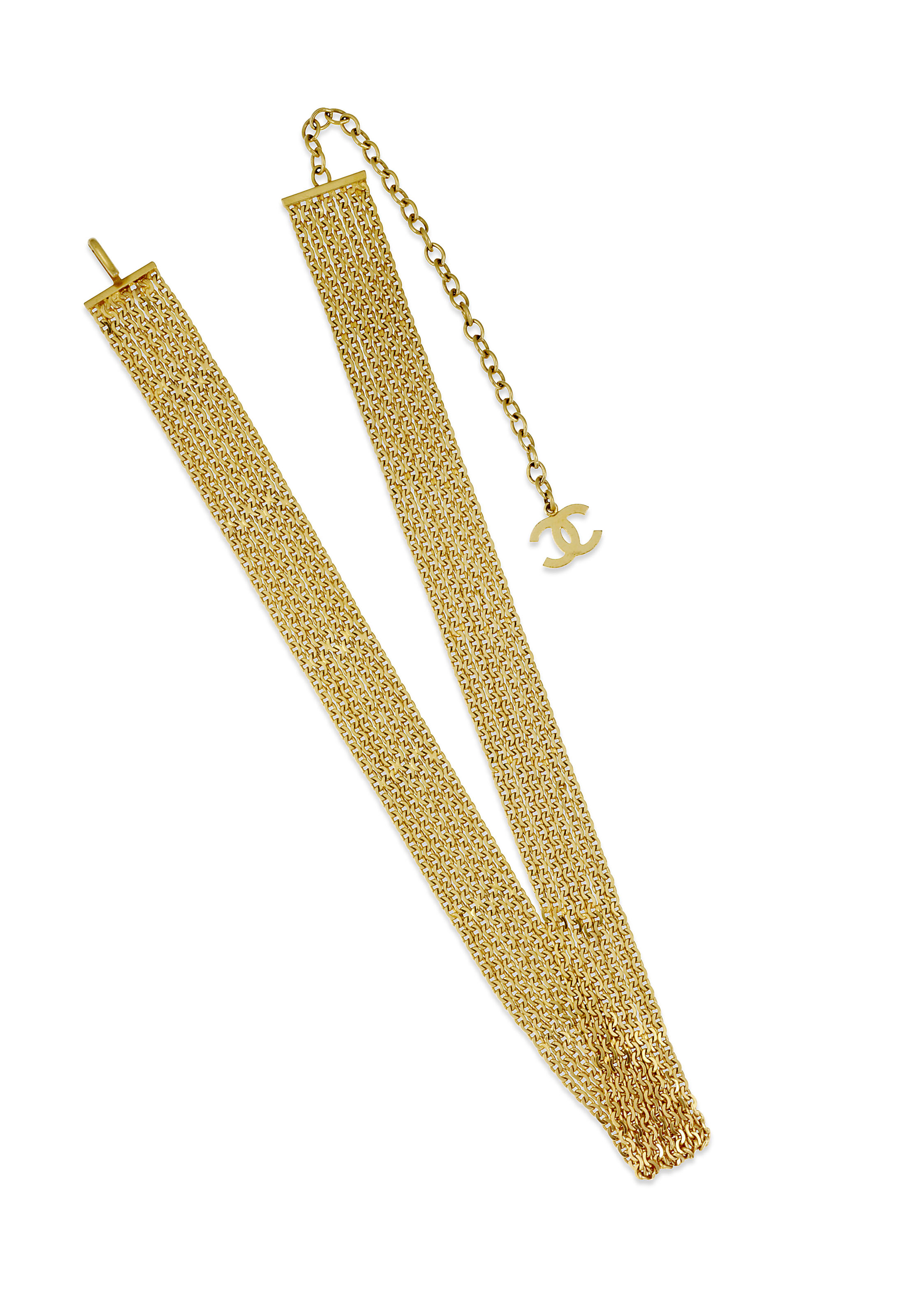 A GILT METAL MESH CHATELAINE BELT, CHANEL, 1996 | Christie's