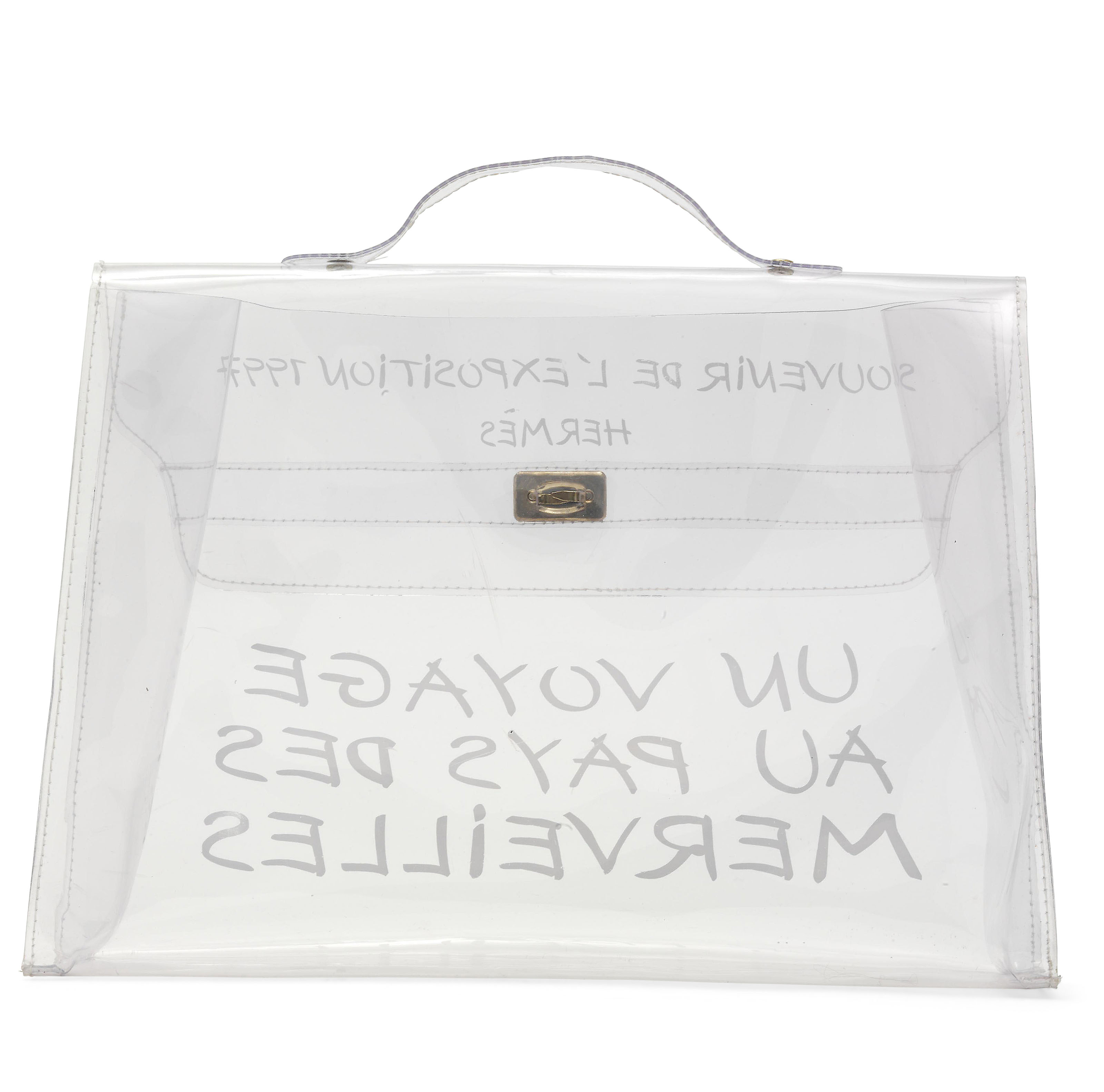 Hermes kelly deals transparent bag
