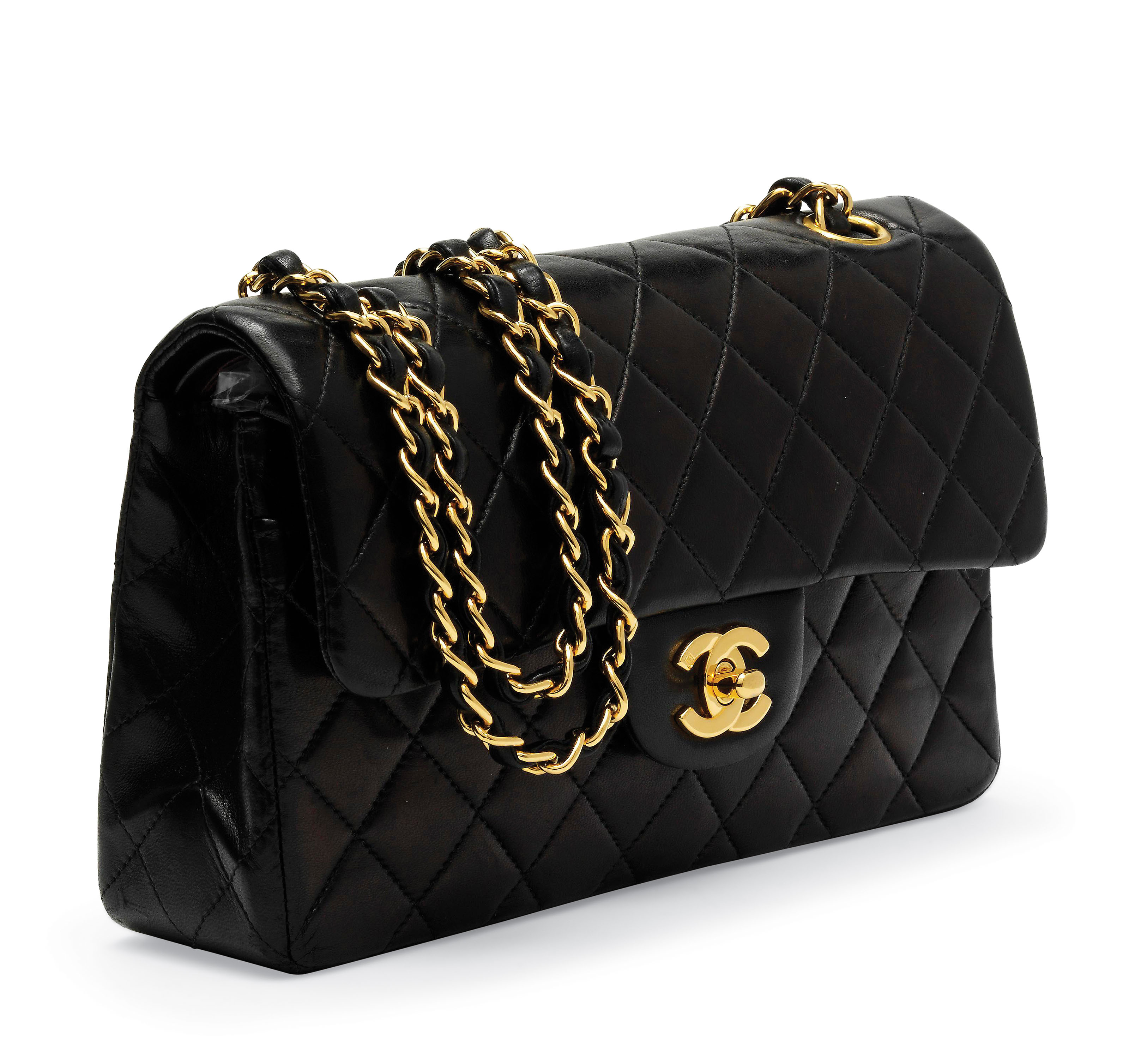 A BLACK LEATHER CLASSIC DOUBLE FLAP BAG, CHANEL, 2001 | Christie's
